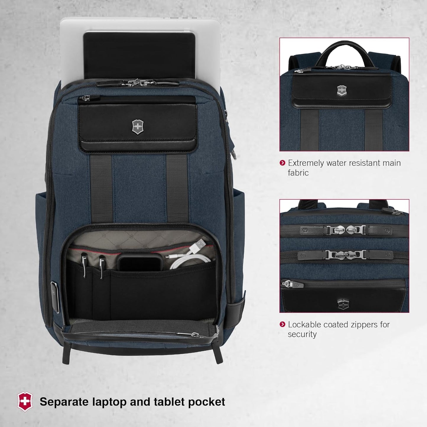Victorinox Architecture Urban2 Deluxe Backpack - Melange Blue/Black