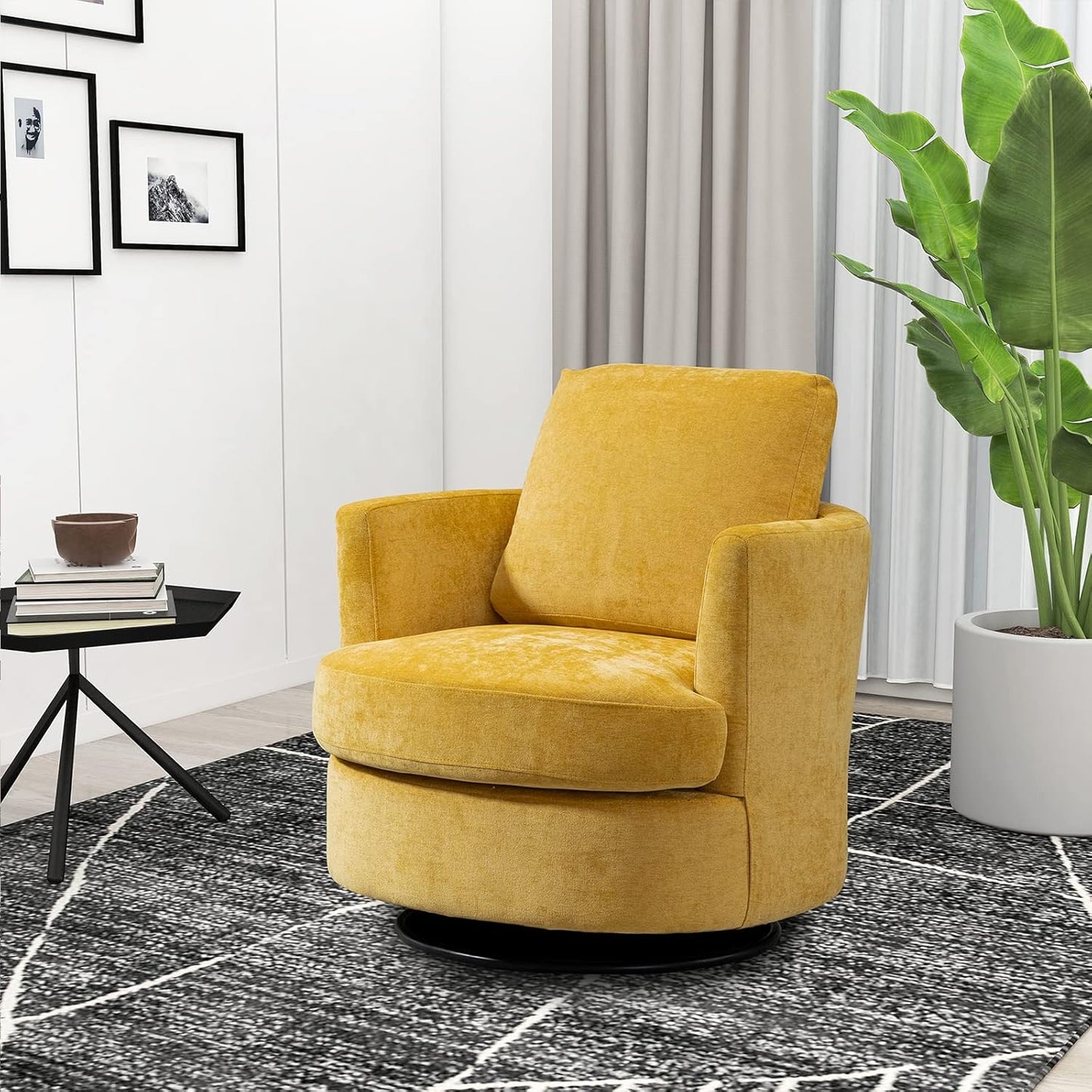 Swivel Accent Chair Set of 2,Teddy Sherpa Round Swivel Barrel Chairs for Living Room Upholstered Modern 360 Degree Swivel Club Chair Comfy Armchair for Nursery Bedroom Office(Dark Blue)