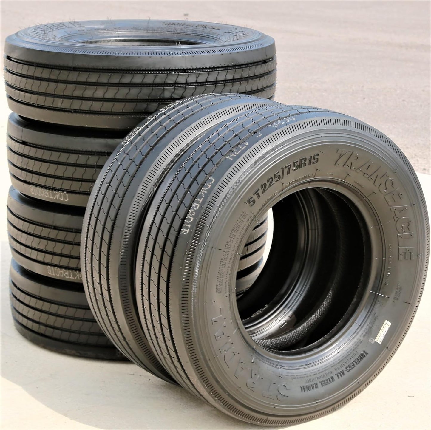 Set of 2 (TWO) Transeagle ST Radial Premium Trailer Radial Tires-ST225/75R15 225/75/15 225/75-15 121/117M Load Range F LRF 12-Ply BSW Black Side Wall