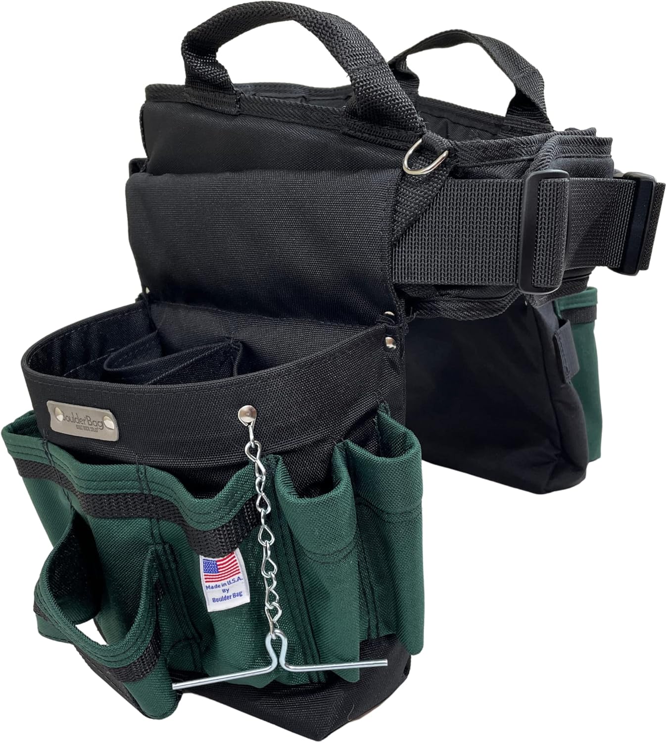 BOULDER BAG Ultimate Electrician's MAX Combo with Comfort Back Support Tool Belt, Quick Release Buckle, Heavy Duty Tool Belt, Tan (Medium 28-32 Inch Waist), Made in USA
