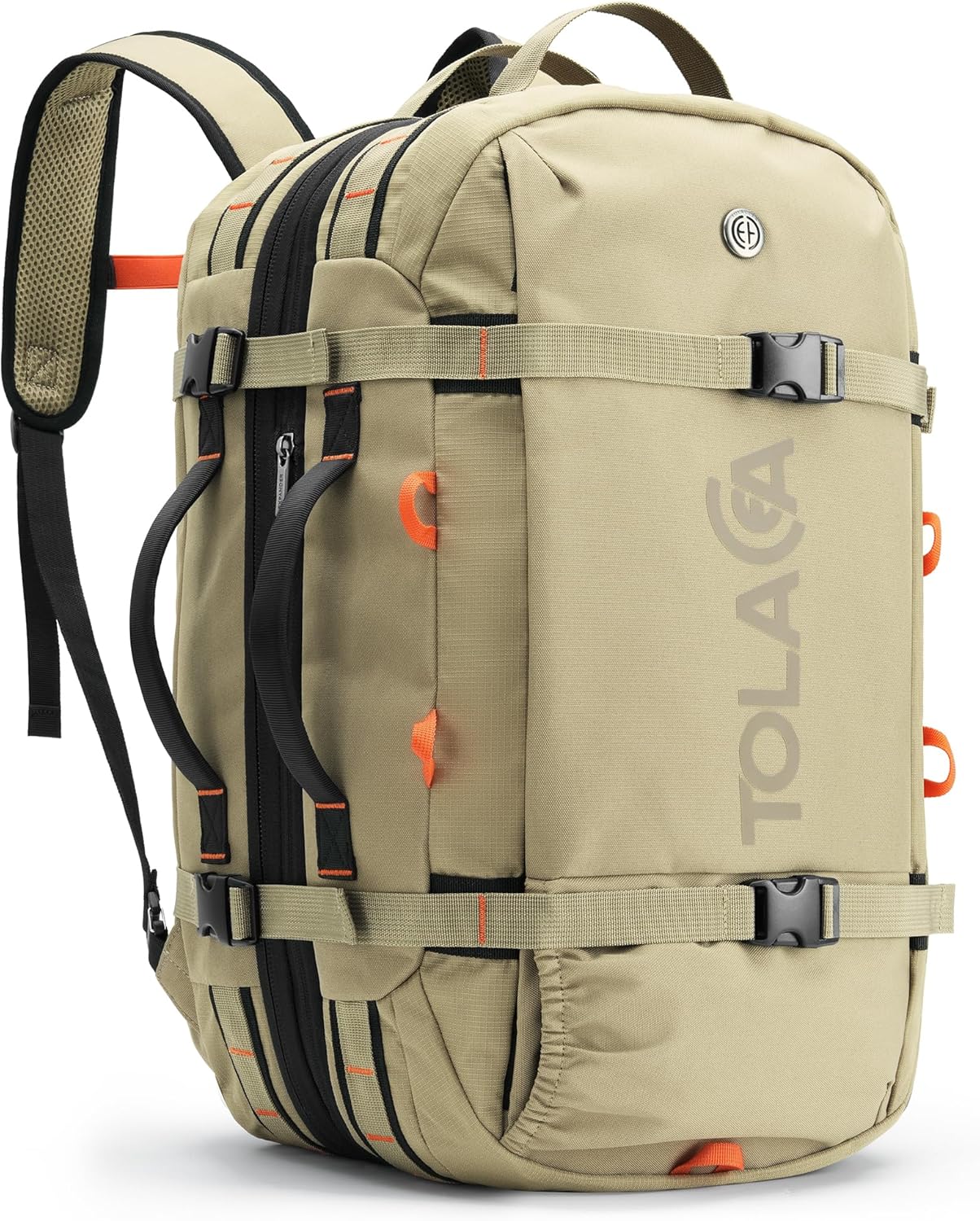 Tolaccea Travel Laptop Backpack, Large Carry on Backpack Flight Approved Convertible Duffle Luggage Bag Daypack Work Business Rucksack Fits 16" Laptop for Men Women 3 Carrying Ways, 40L-50L Expandable