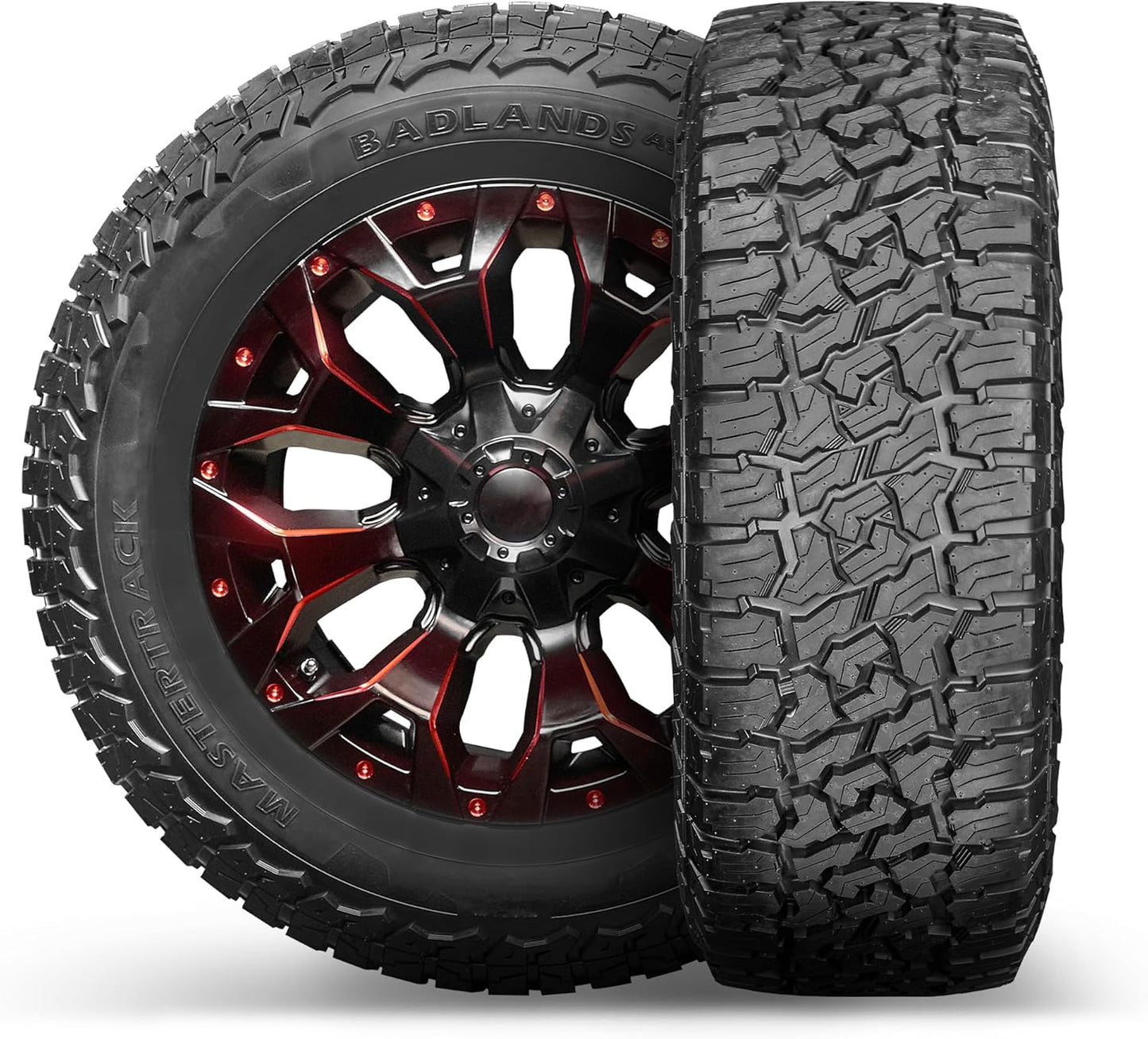 4-Pack: Mastertrack BADLANDS AT LT275/65R18 All-Terrain Tire for Light Truck & SUV | 10-Ply E (Load Range E) | 123/120S | Includes Road Hazard Warranty -275/65-18(Tire Only)