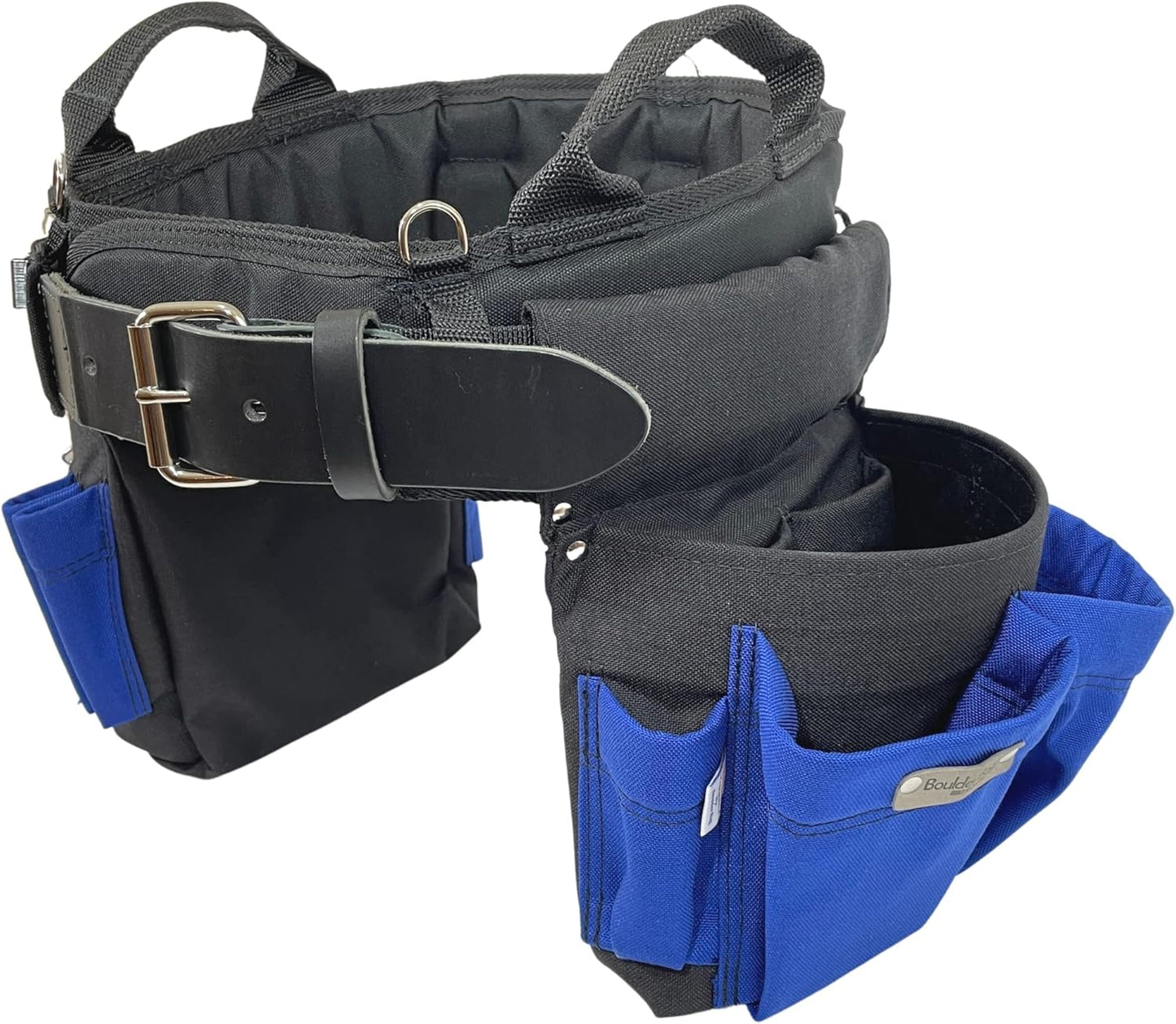 BOULDER BAG Professional Electrician's MAX Combo with Comfort Back Support Tool Belt, Leather Belt Buckle, Heavy Duty Work Belt, Black, (Large 33-36 Inch Waist), Made in USA