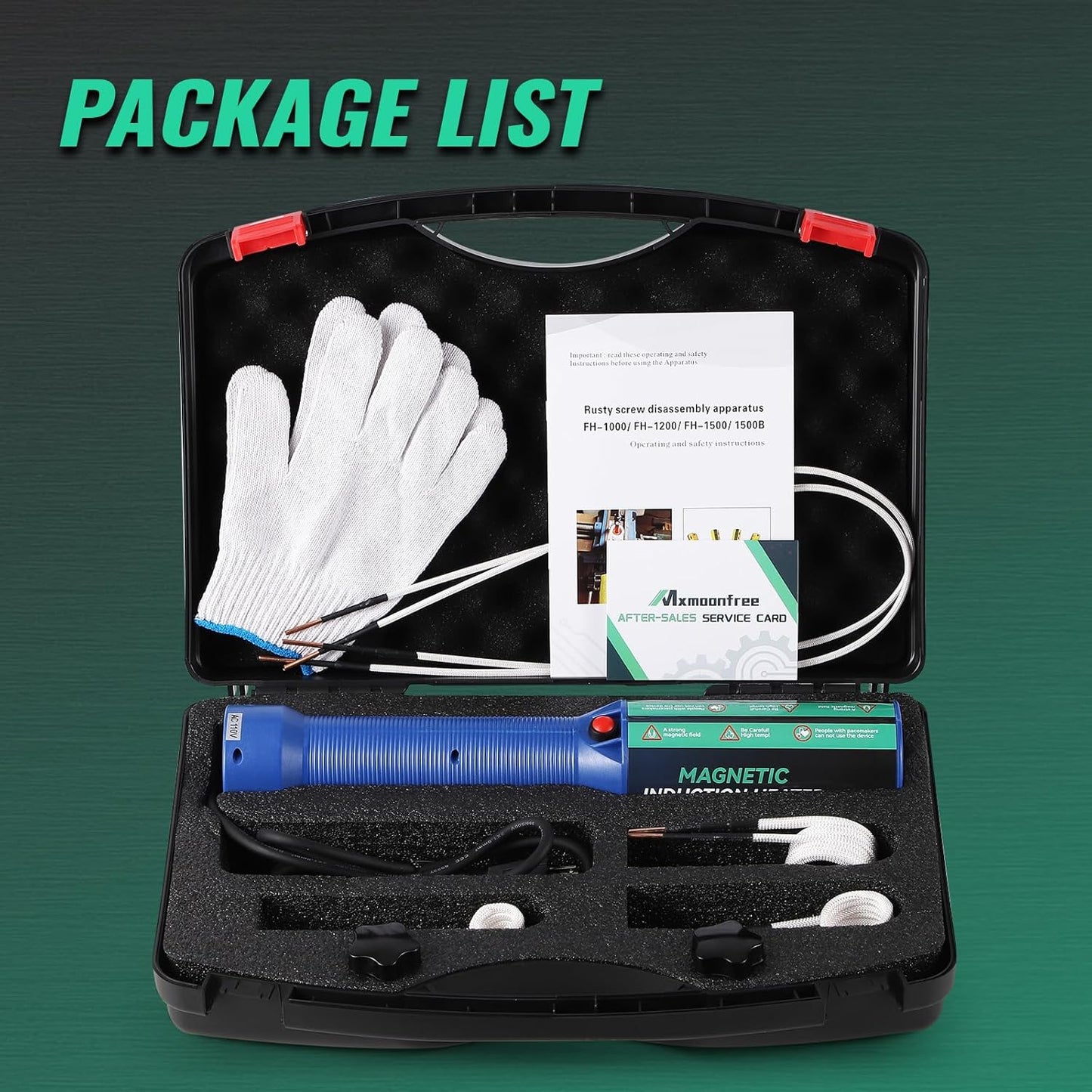 1500W Induction Heater Bolt Removal Tool, 8 Coils & Rugged Case for Nuts, Bolts & Bearings, Blue, 2 Warranty, 110V