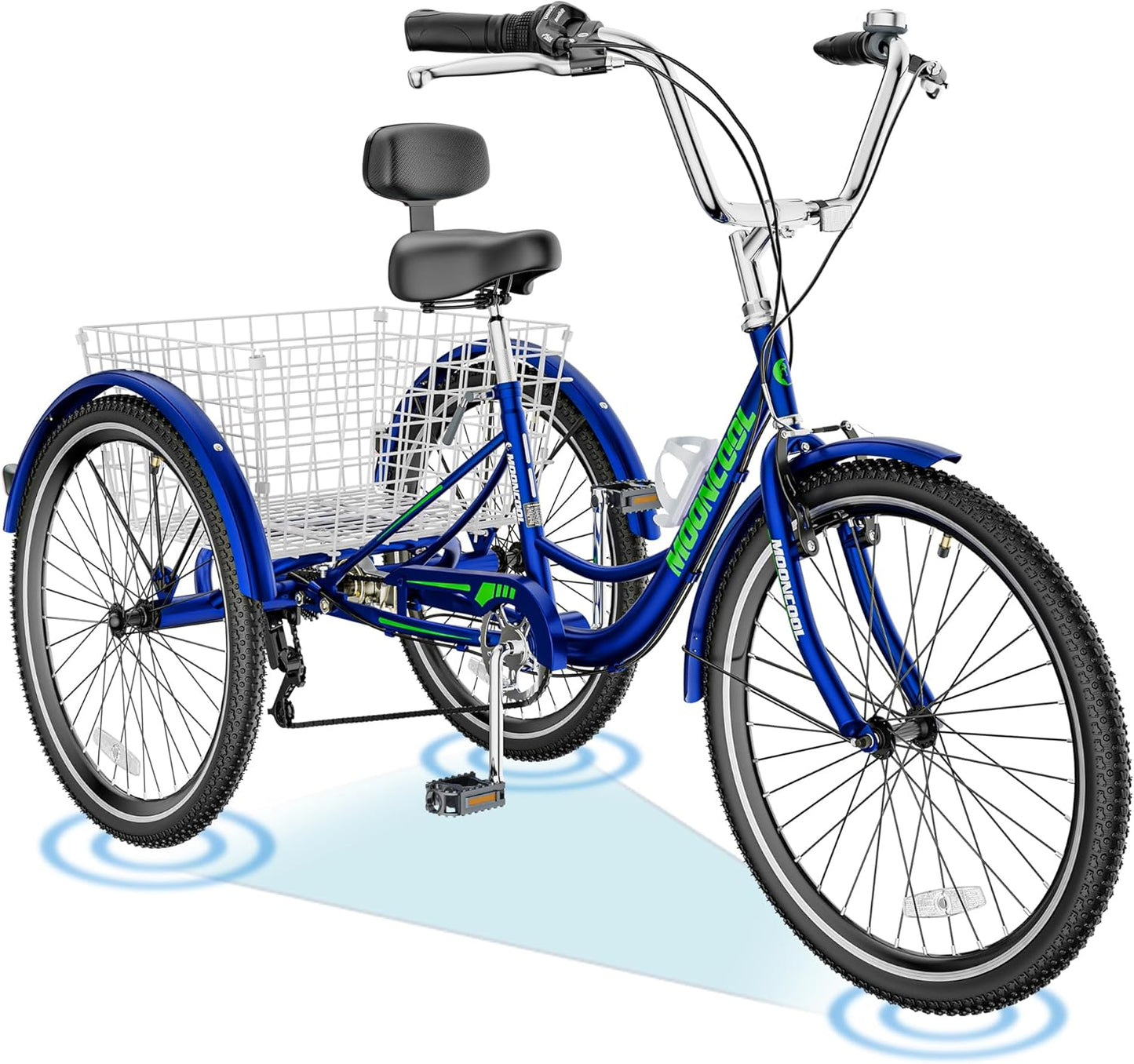 ABORON Adults Tricycle, 3 Wheels Bike for Adult, Tricycle for Adults, Double-Wall Wheel Rims, Tricycle for Women Men Exercise Outdoor Sports