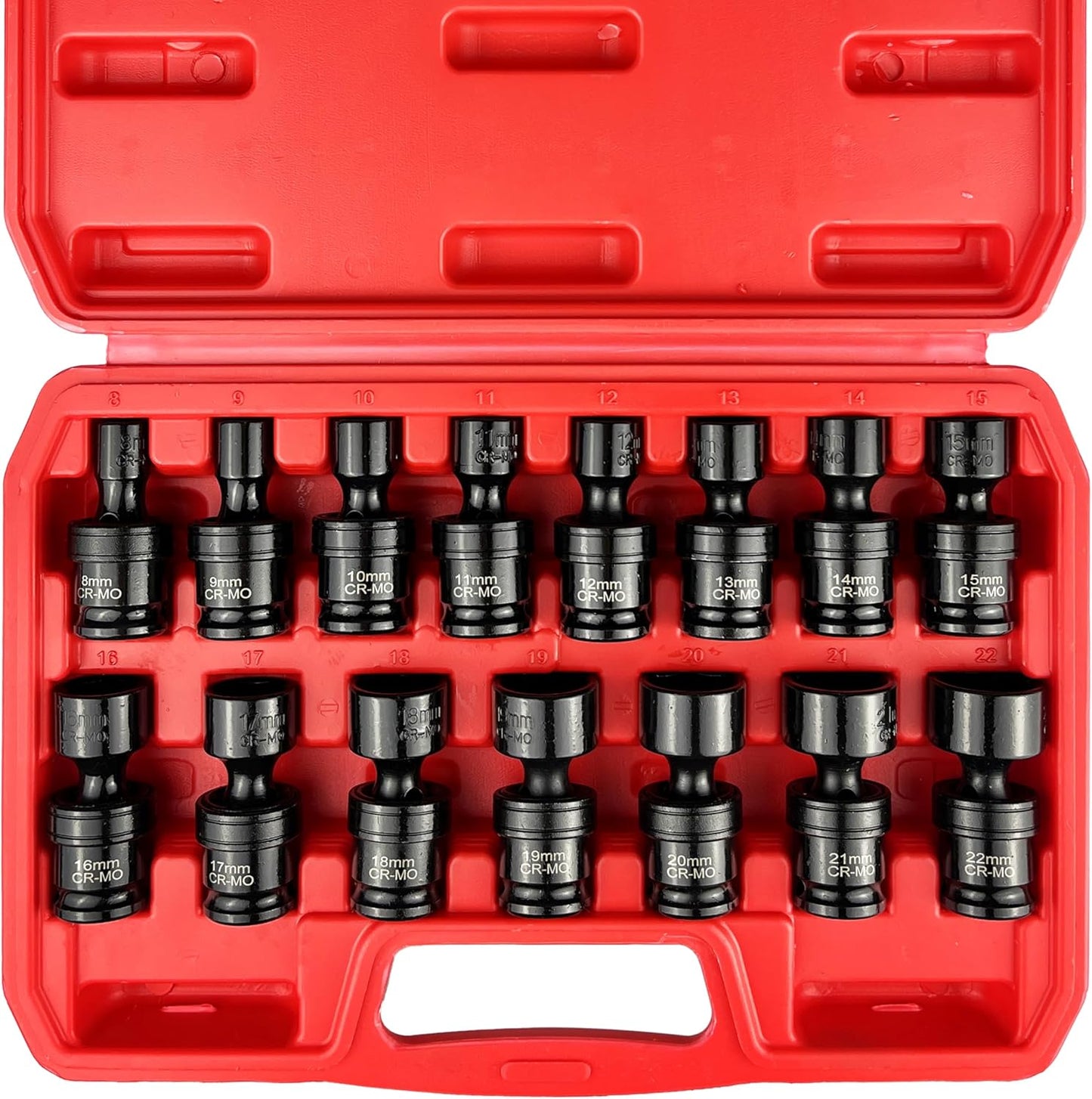 64pcs 3/8" Socket Set,Drive Impact Socket Set, SAE/Metric, Deep & Shallow, Cr-V Steel, 6 Point with Adapters, 72T Ratchet Handle, Extension Bars,Bit Adapter,6-24mm,5/16-1 inch