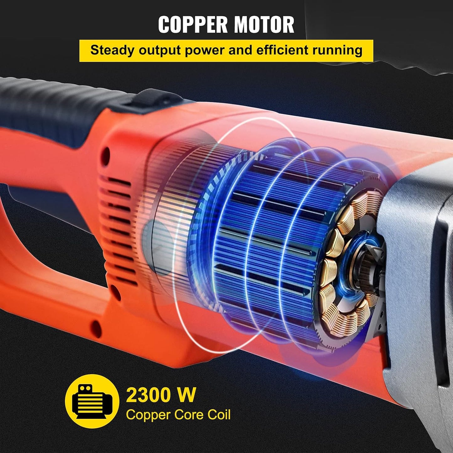 VEVOR Electric Pipe Threader, 2300W Pipe Threading Machine with 4 Dies 1/2" - 1 1/4", 110V Hand-held Pipe Threader Machine with Copper Motor, Portable Electric Pipe Threading Kit with Carrying Case
