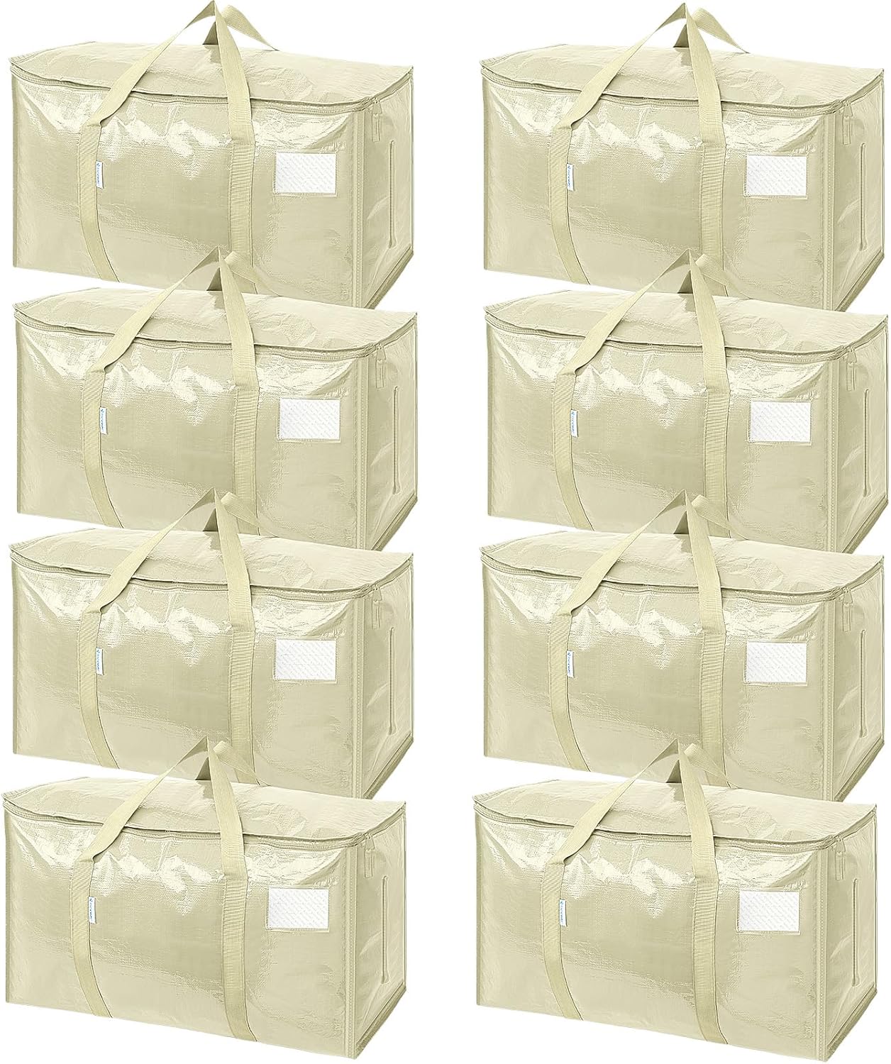 TICONN 6 Pack Extra Large Moving Bags with Zippers & Carrying Handles, Heavy-Duty Storage Tote Moving Boxes for Space Saving