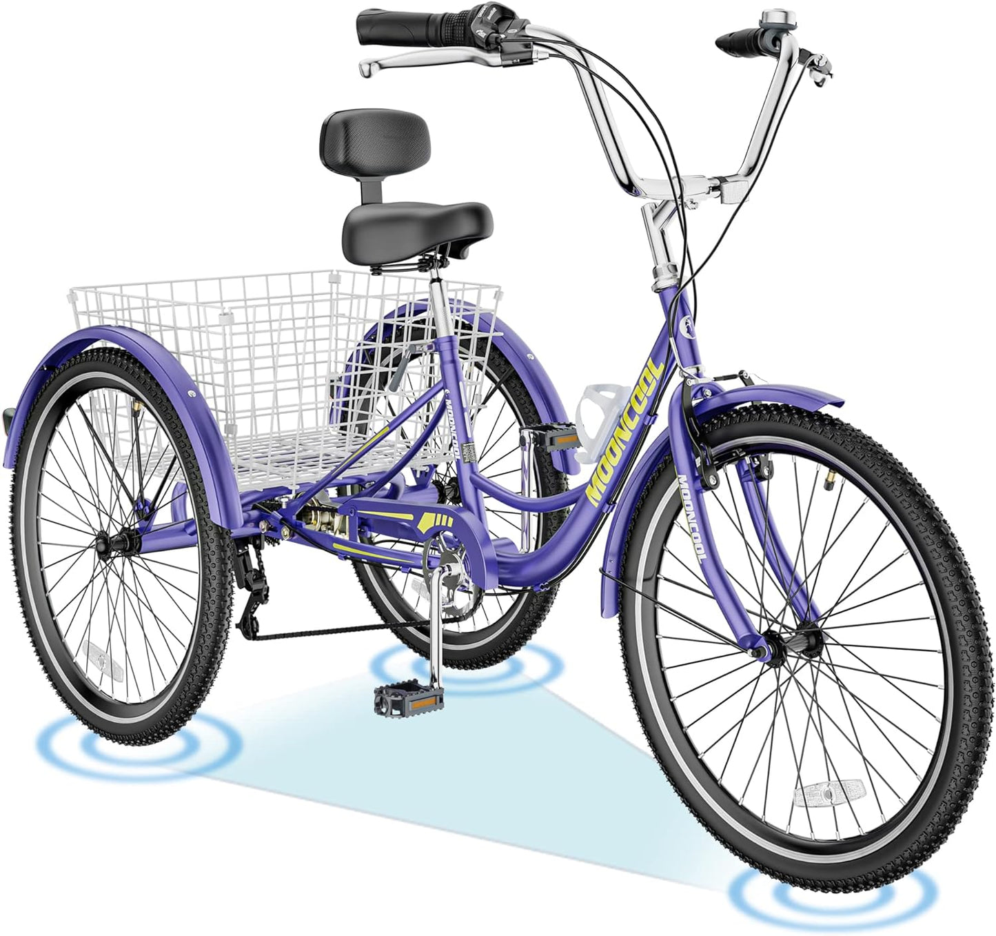 ABORON Adults Tricycle, 3 Wheels Bike for Adult, Tricycle for Adults, Double-Wall Wheel Rims, Tricycle for Women Men Exercise Outdoor Sports