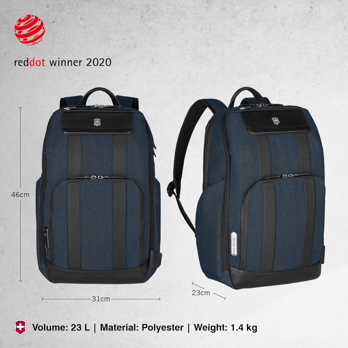 Victorinox Architecture Urban2 Deluxe Backpack - Melange Blue/Black