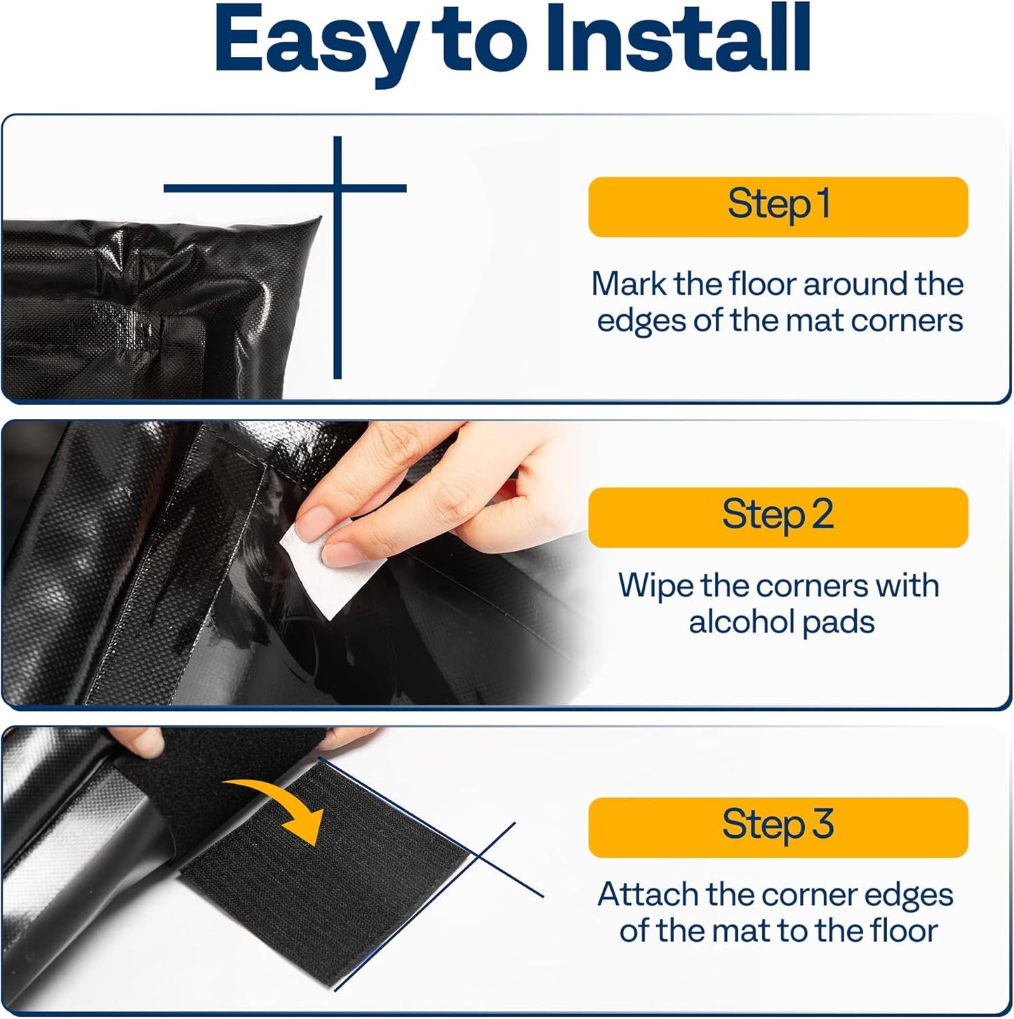 VIVOHOME Containment Mat (8'6" x 20') with Stay Put Corner, PVC Garage Floor Mats, Heavy Duty Garage Parking Mat with a Squeegee