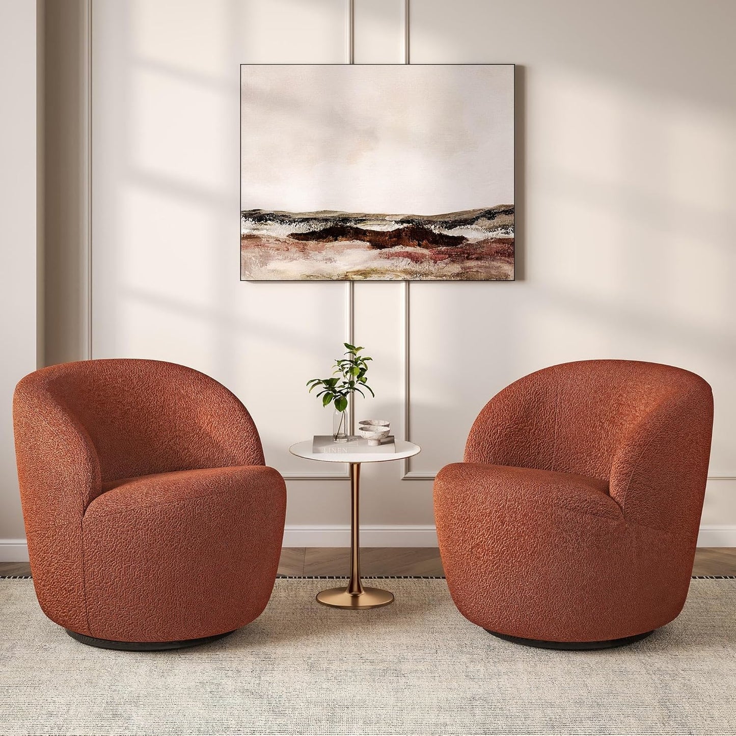 BELLEZE Modern Velvet Swivel Accent Chairs, 360 Upholstered Multi-Purpose Chairs, Comfortable Round Barrel Chairs for Living Room Bedroom - Slate (Set of 2) - 300 lbs Weight Capacity