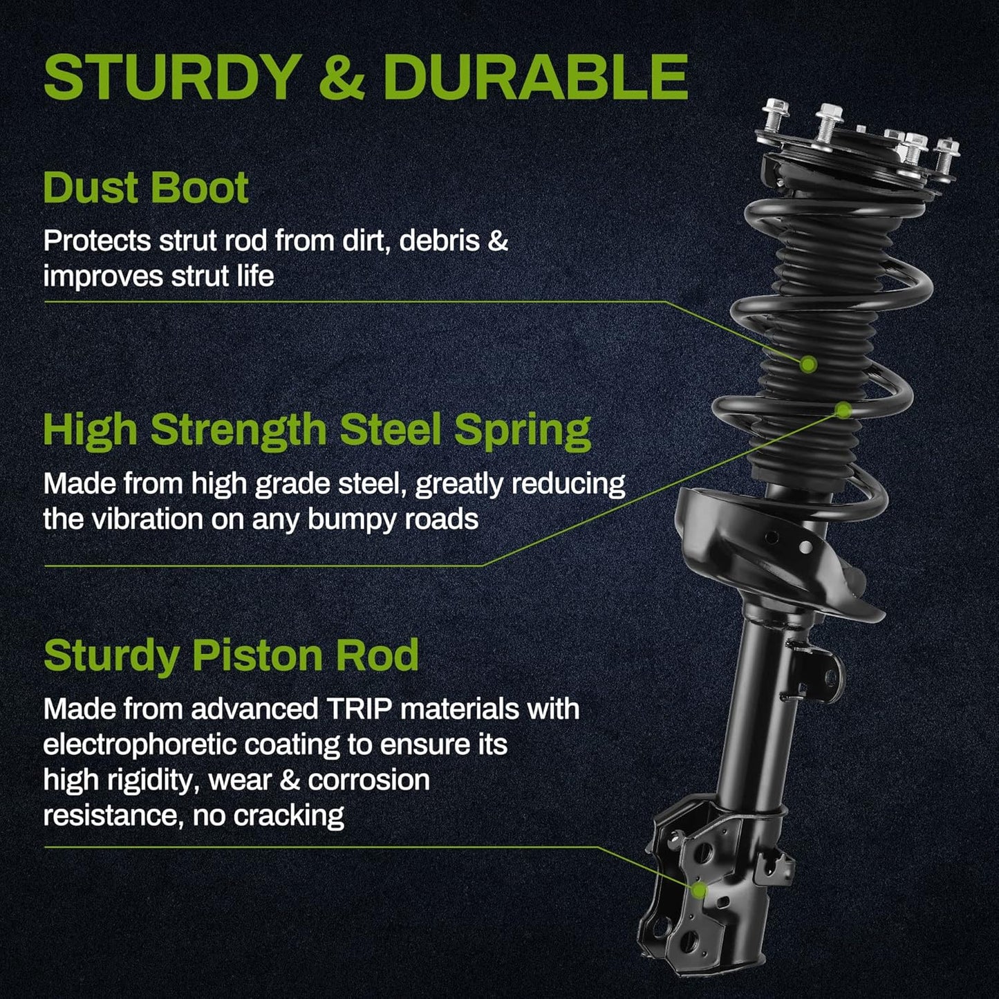 AUTOSAVER88 Front Pair Complete Quick Struts Shocks Compatible with 2007-2014 CR-V
