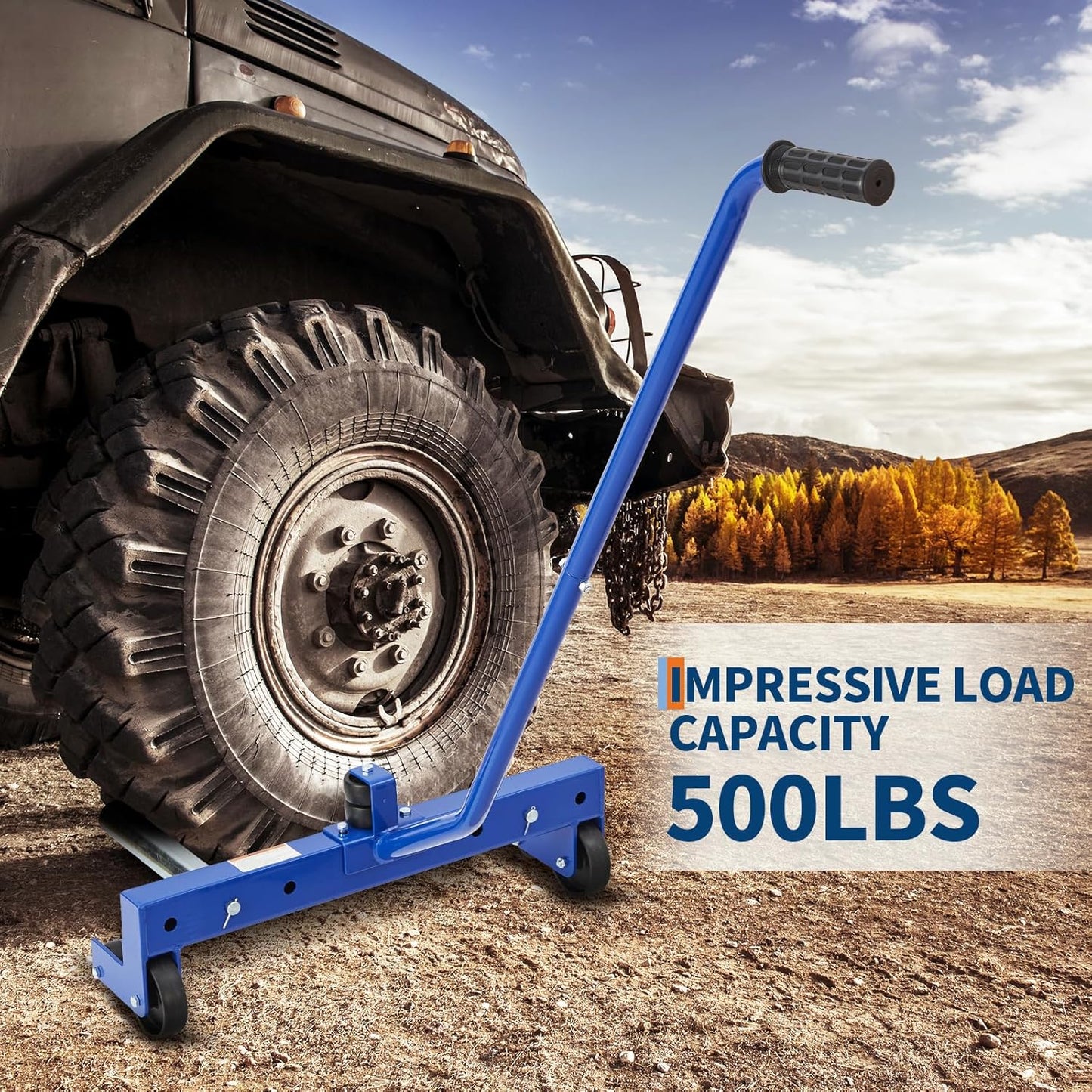 Adjustable Tire Moving Cart Tool | 500 lbs Heavy Duty Truck Tire Dolly | Tire Lift Perfect for Workshop and Garage