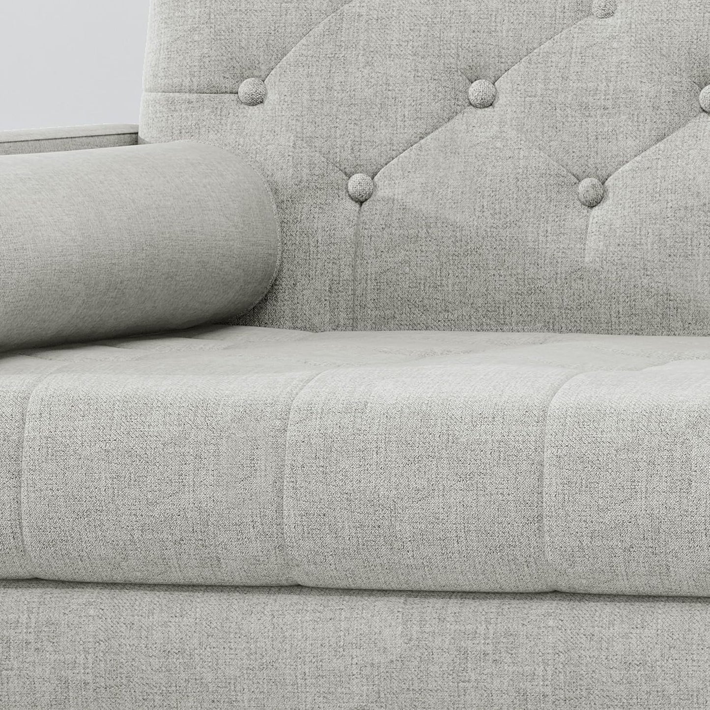 Christopher Knight Home Nour Fabric Mid-Century Modern Club Chair, Light Gray, Natural, 38.25D x 30.5W x 33H in