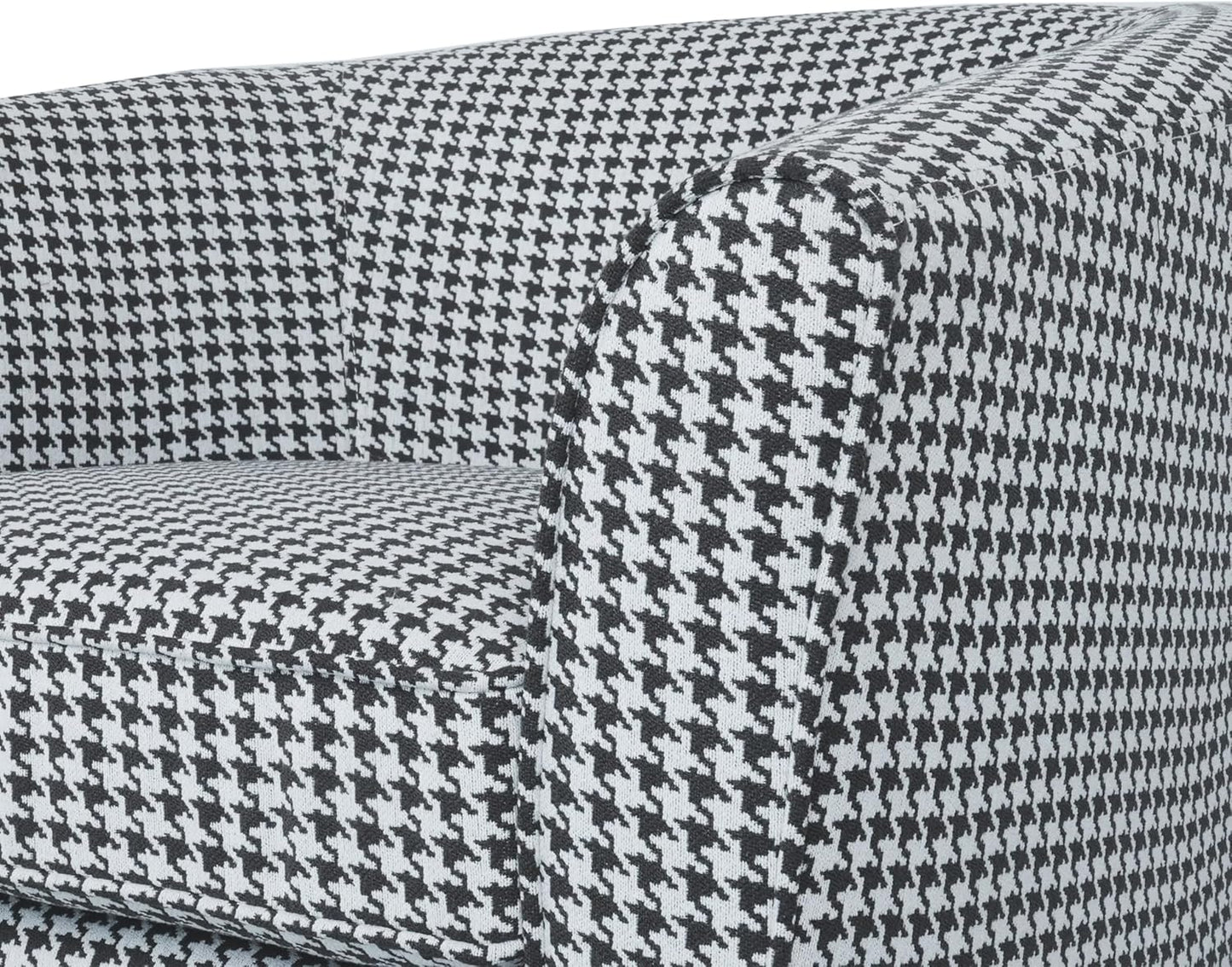 Swivel Accent Chair Upholstered Club Chair,Comfy Lounge Chair Single Arm Sofa,Modern Reading Chair for Living Room Bedroom Office,28.75 x 28 x 27" 300 Lbs Heavy Duty Beige Black Houndstooth Print