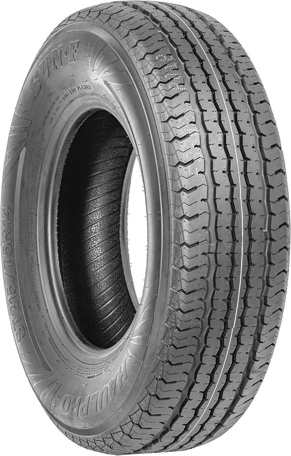 SunF HaulPro Single Radial Trailer Tires ST185/80R13, Load Range D w/Scuff Guard, 8 Ply
