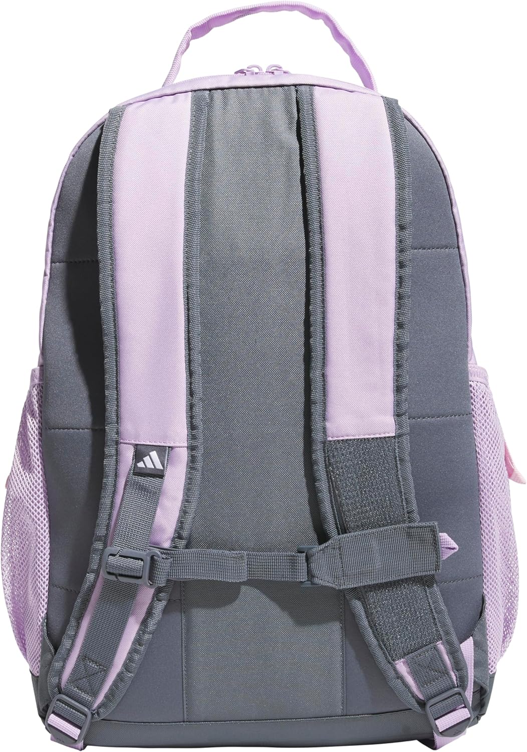 adidas Unisex Adaptive Backpack large size with features for independent dressing and ease of use, Powder Plum Purple/Semi Flash Aqua Blue/Clear Pink, One Size