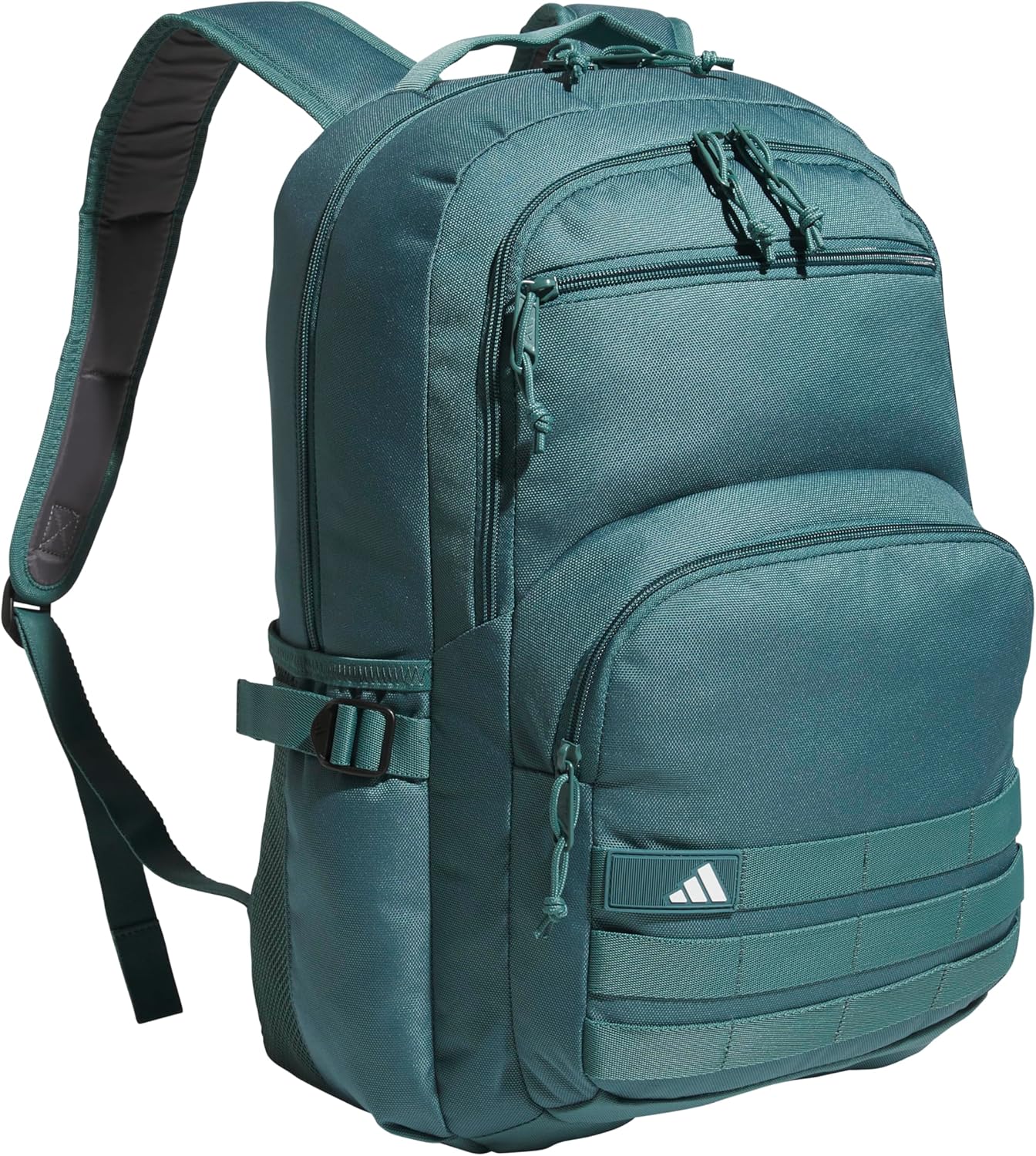 adidas Interval Backpack with Laptop Sleeve, Lightweight Durable Book Bag for Women and Men, Black/White, One Size