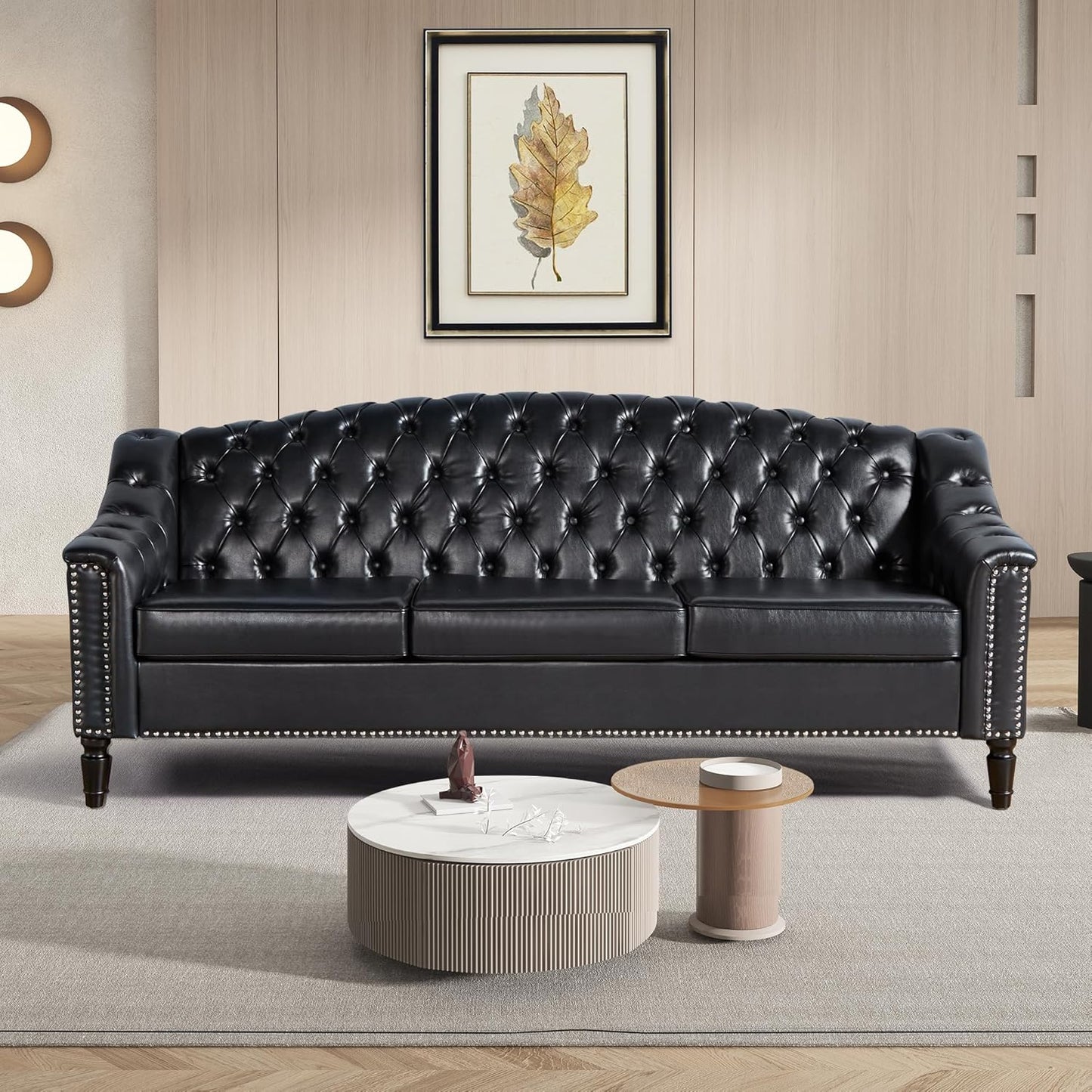 AVZEAR Modern Upholstered Accent Chair, Mid-Century Modern Armchair Single Sofa Chair, Tufted Lounge Reading Chair with Pillow for Living Room, Bedroom, Office (White)
