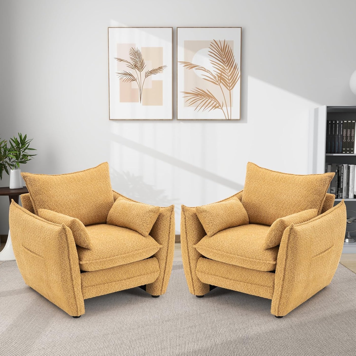 35.82" Upholstered Oversized Accent Chair Wide with Pillows, Chenille Deep Seat Reading Oversized Armchair Modern Comfy, for Living Room,Bedroom,Apartment,Office (Pink)