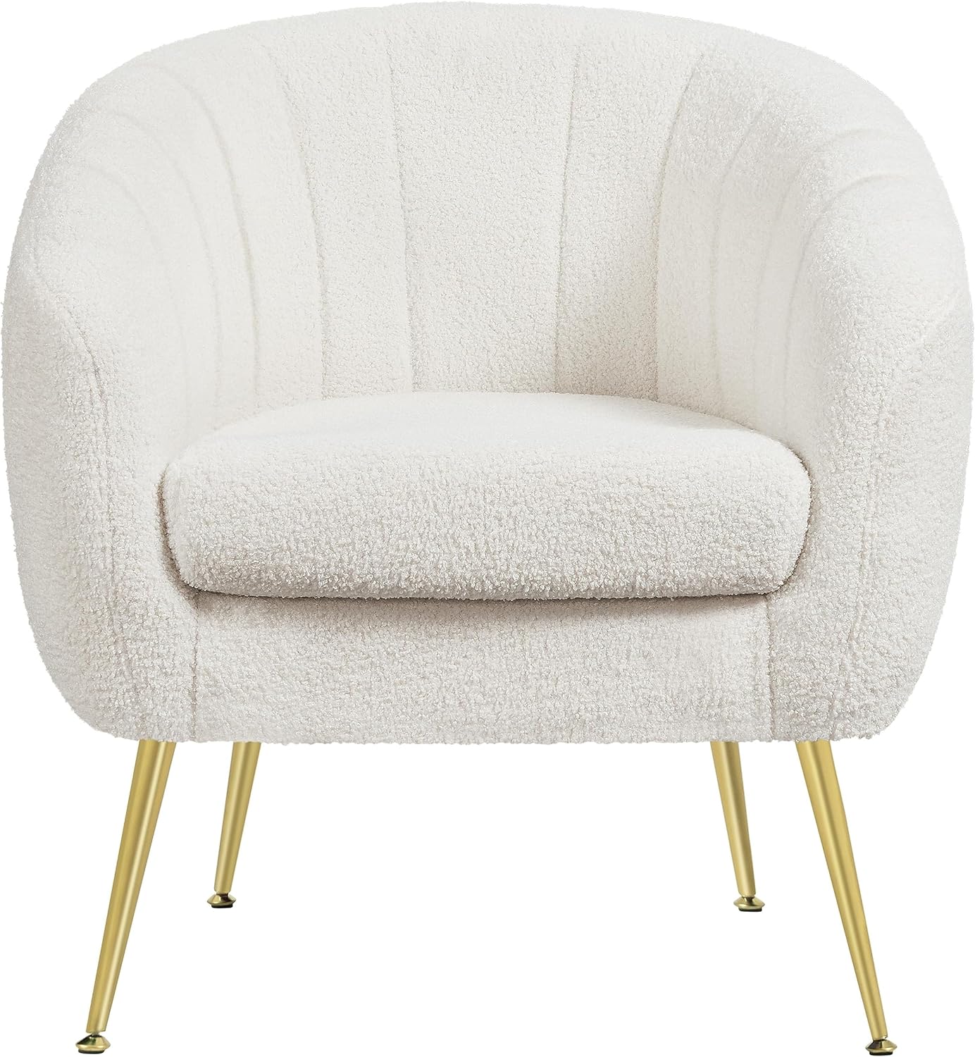 Topeakmart Velvet Accent Chair, Barrel Chair with Golden Metal Legs, Modern Leisure Chair for Living Room Bedroom Office Waiting Room, Set of 2, Gray