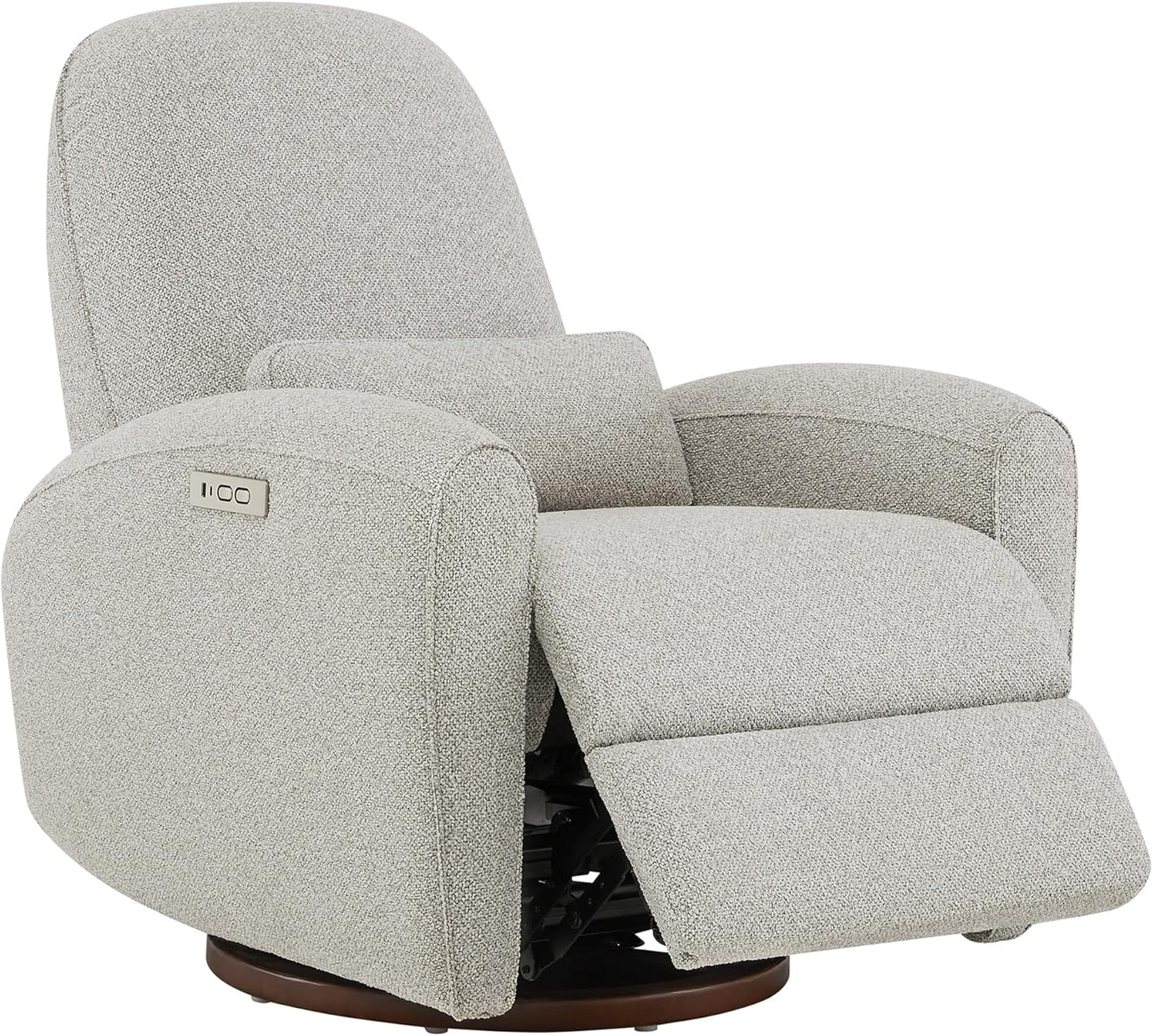 Watson & Whitely Power Recliner Chairs, Swivel Nursery Recliner Glider with Pillow Lumbar Support & Solid Wood Base for Living Room, Cream