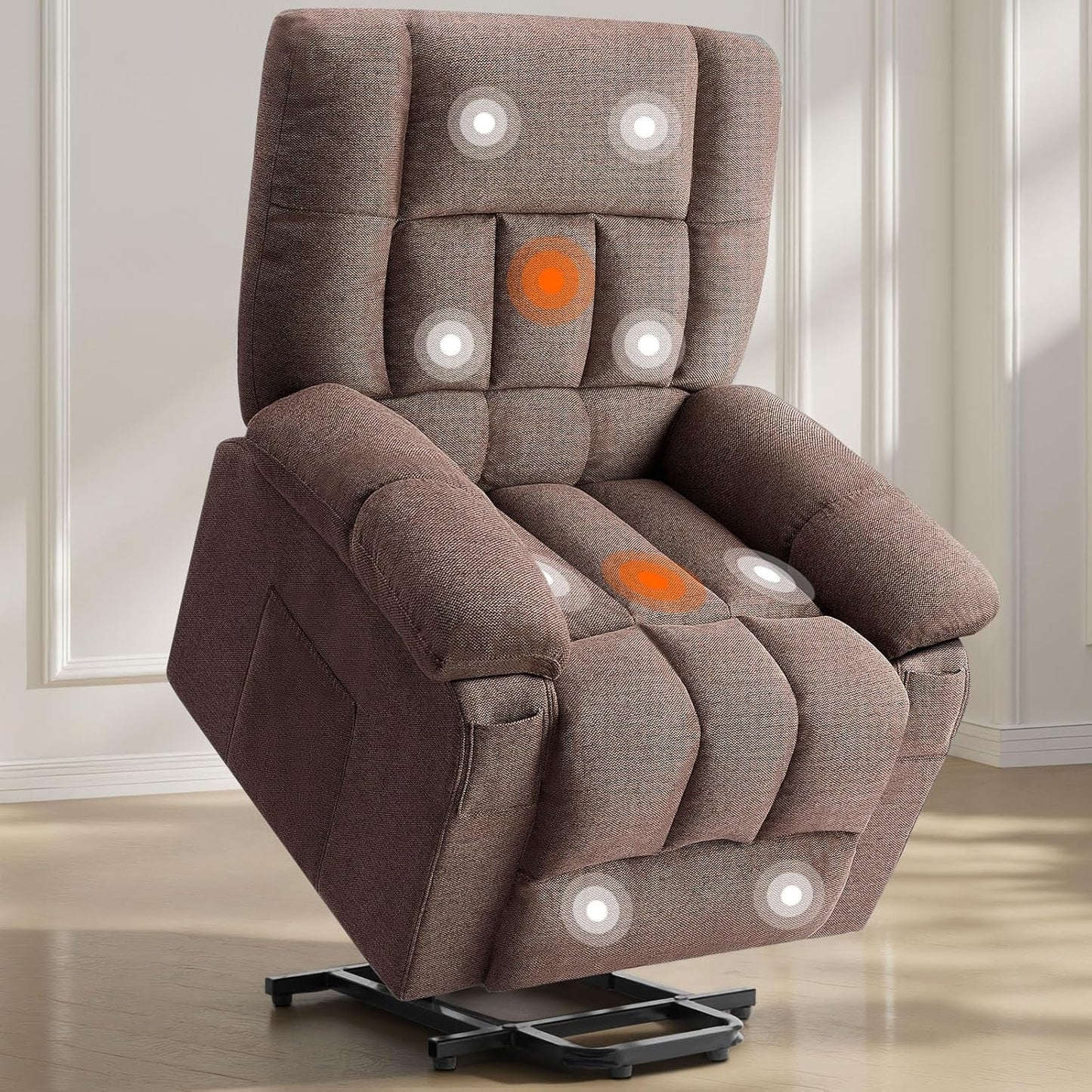 Sweetcrispy Massage Recliner Chair for Adults, Adjustable Home Theater Seating with Lumbar Support, Small Recliners for Small Spaces, Dark Grey