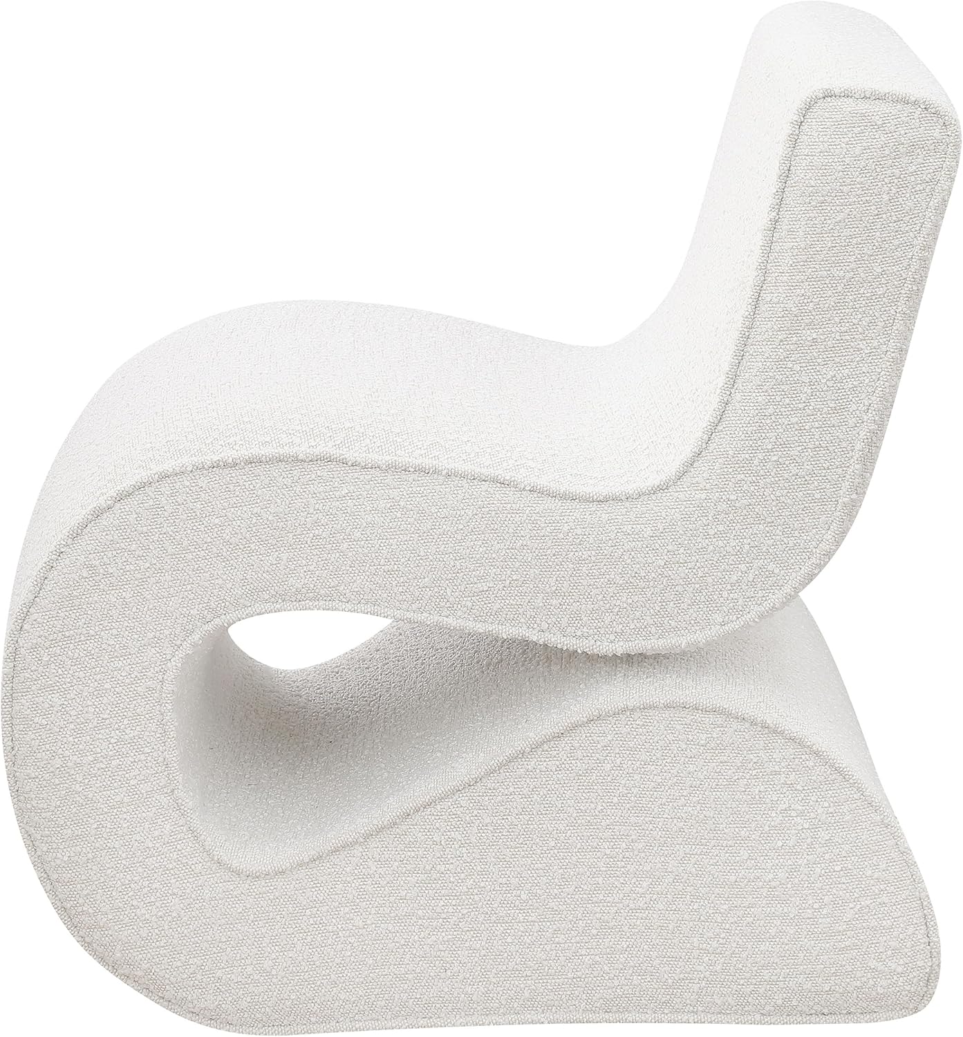 Coaster Home Furnishings - Ronea - Boucle Upholstered Armless Curved Accent Chair with Sinuous Form, Padded Seat and Thick Foam Cushion - Living Room - Cream - 903154