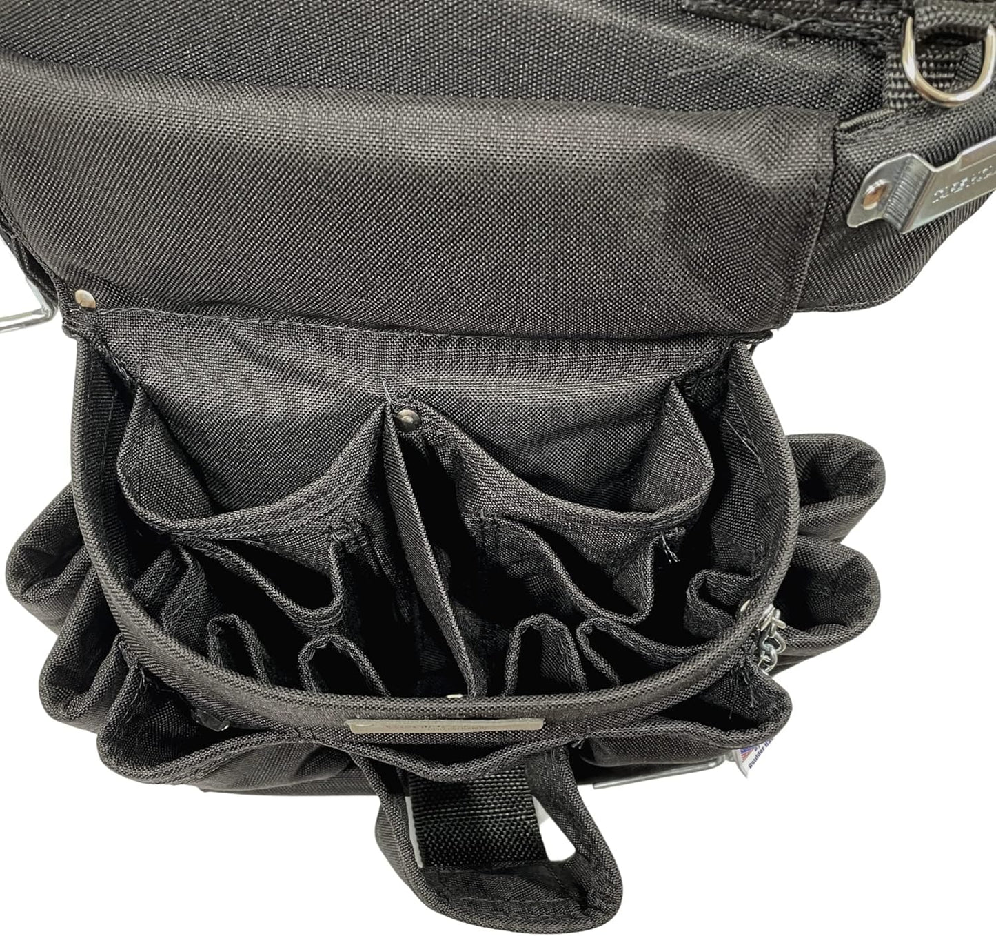 BOULDER BAG Ultimate Electrician's MAX Combo with Comfort Back Support Tool Belt, Leather Belt Buckle, Heavy Duty Tool Belt, Black, (Medium 28-32 Inch Waist), Tool Belt Made in USA