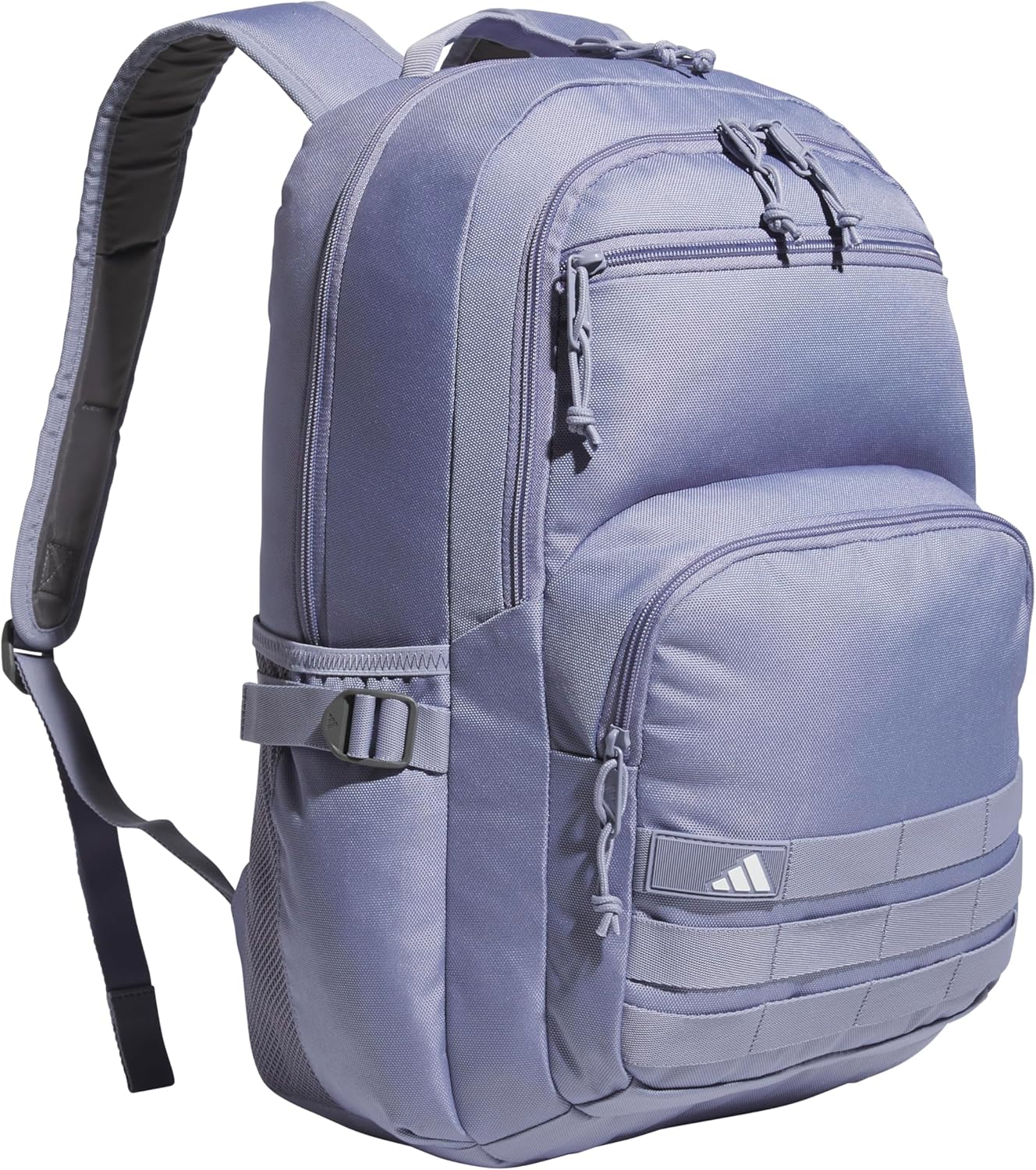 adidas Interval Backpack with Laptop Sleeve, Lightweight Durable Book Bag for Women and Men, Black/White, One Size