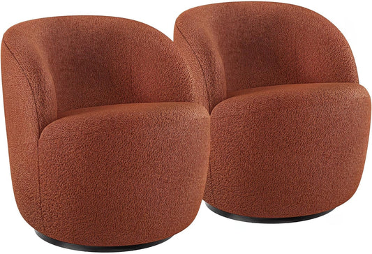 BELLEZE Modern Velvet Swivel Accent Chairs, 360 Upholstered Multi-Purpose Chairs, Comfortable Round Barrel Chairs for Living Room Bedroom - Slate (Set of 2) - 300 lbs Weight Capacity