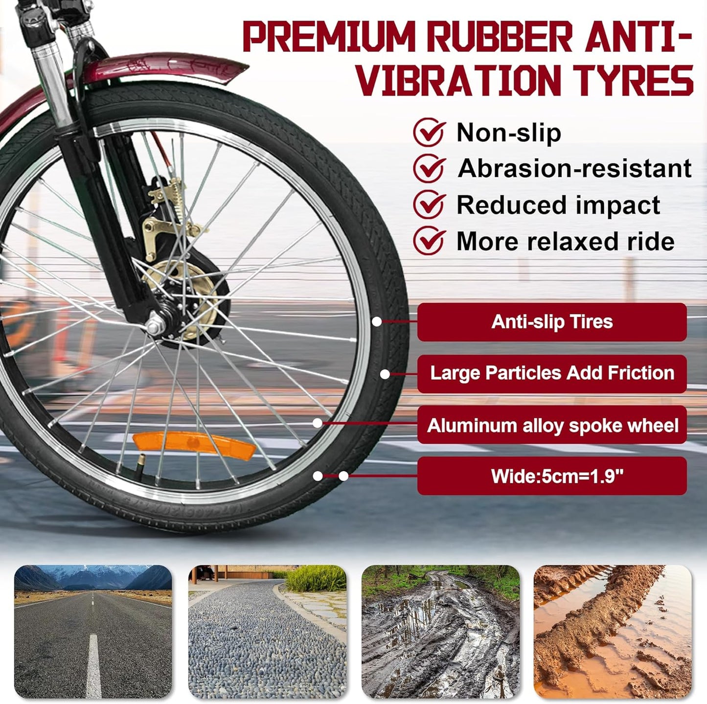 Adult Tricycle, 20 Inch 3-Wheel Bikes Carrying Passengers and Cargo, Trike for Adults with Front Baskets for Women, Seniors, Men, Low Step-Through Cruiser Bike for Cycling, Outing, Picnic