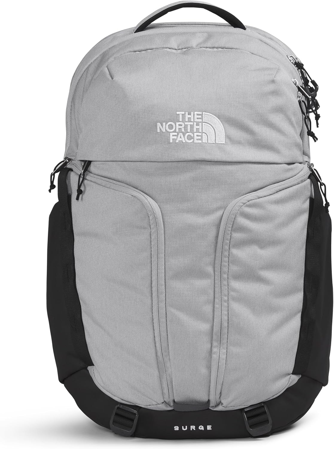 THE NORTH FACE Surge Commuter Laptop Backpack | Daypack with Water Repellent Finish, 16" Laptop Sleeve, Reflective Details, Asphalt Grey Light Heather/TNF Black-NPF, One Size