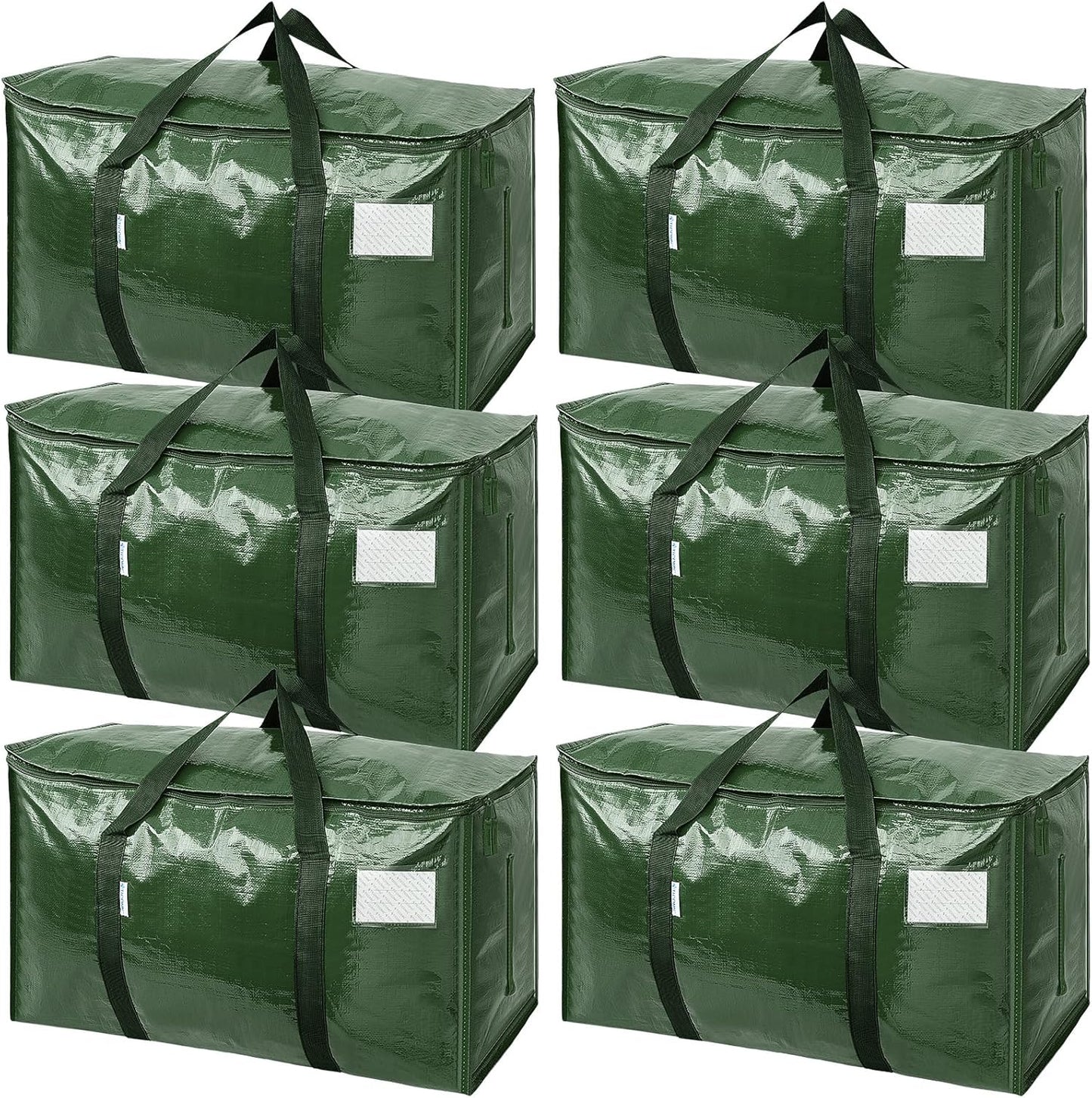 TICONN 6 Pack Extra Large Moving Bags with Zippers & Carrying Handles, Heavy-Duty Storage Tote Moving Boxes for Space Saving