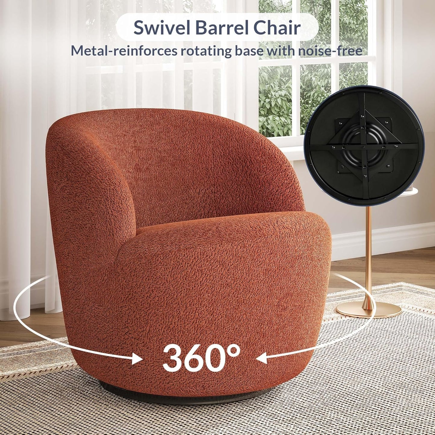 BELLEZE Modern Velvet Swivel Accent Chairs, 360 Upholstered Multi-Purpose Chairs, Comfortable Round Barrel Chairs for Living Room Bedroom - Slate (Set of 2) - 300 lbs Weight Capacity