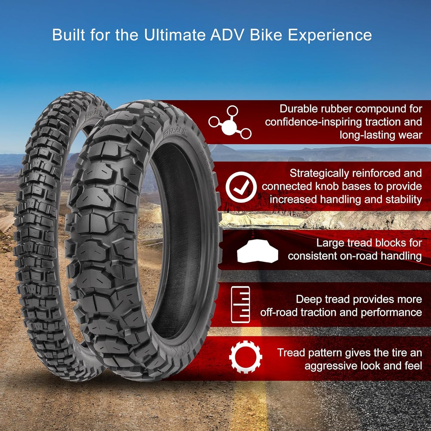 Tusk 2Track Adventure Tire Rear 150/70B-18 (70T)