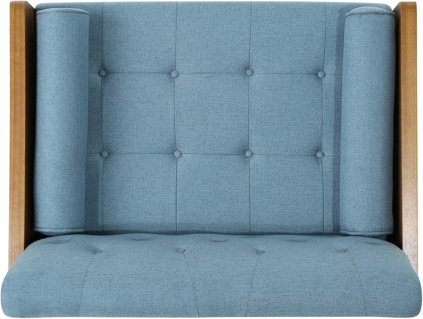 Christopher Knight Home Greta Mid Century Modern Fabric Club Chair, Blue, Dark Walnut 30.5D x 37.75W x 33H in