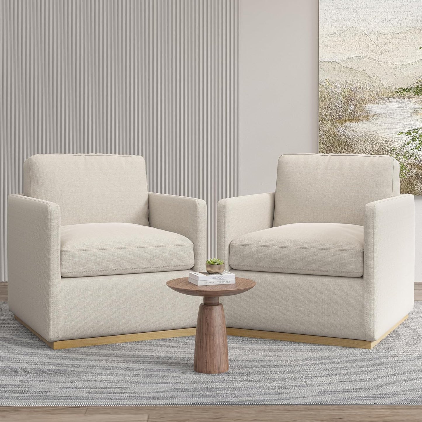 Swivel Barrel Chair, Premium Comfy Round Accent Chair for Living Room, Mid Century Modern Reading Chair for Adults, Armchair for Small Spaces, Bedroom Side Chairs for Home/Office/Leather Black