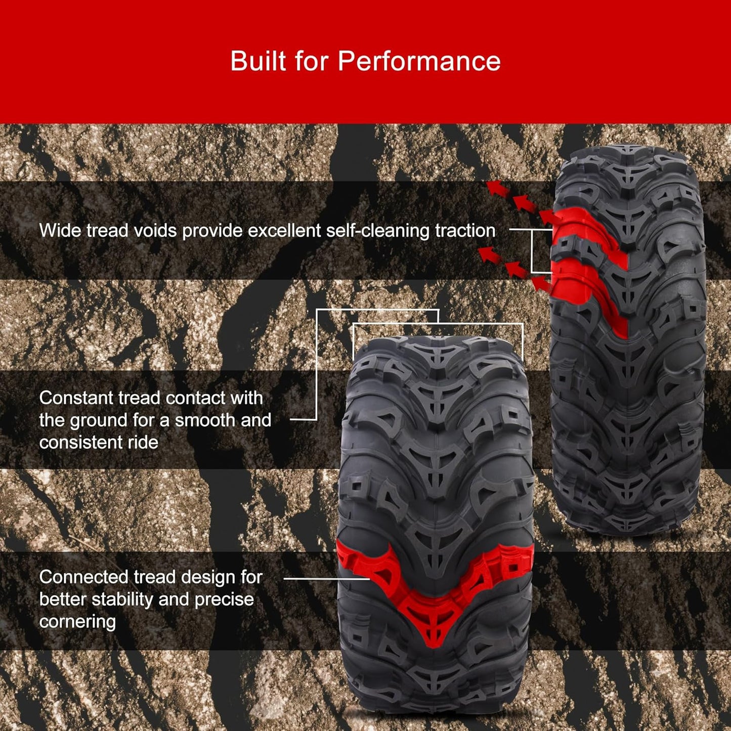 Tusk Mud Force® ATV/UTV Tire 24x8-12 x Set of 2