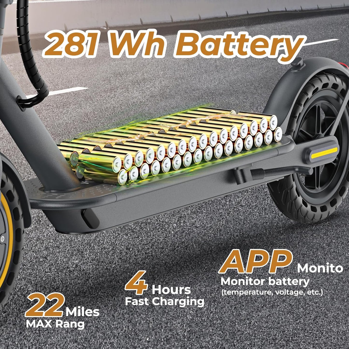 WERHY Electric Scooter, 8.5"/10" Tire, Powerful 350/500W Motor, Top Speed 19/22 MPH, 20-23Miles Max Range, Folding Escooter for Adults & Teens with Smart APP, Digital Display, Cruise Control