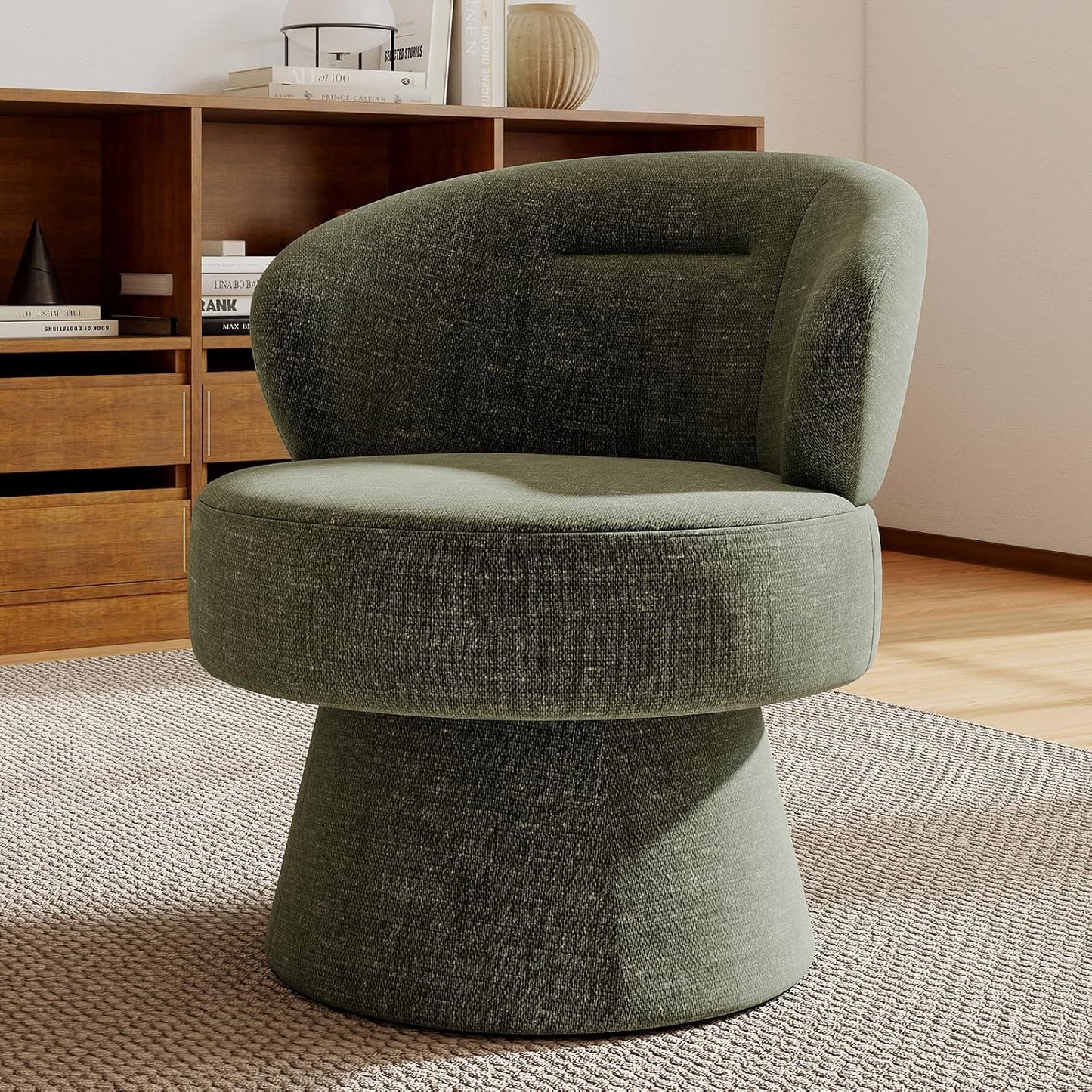 360° Swivel Accent Chairs Set of 2, Modern Chenille Upholstered Boucle Dining Chair with Back, Vanity Chair Accent Armchair Side Chairs for Dining/Living Room, Bedroom, Gray