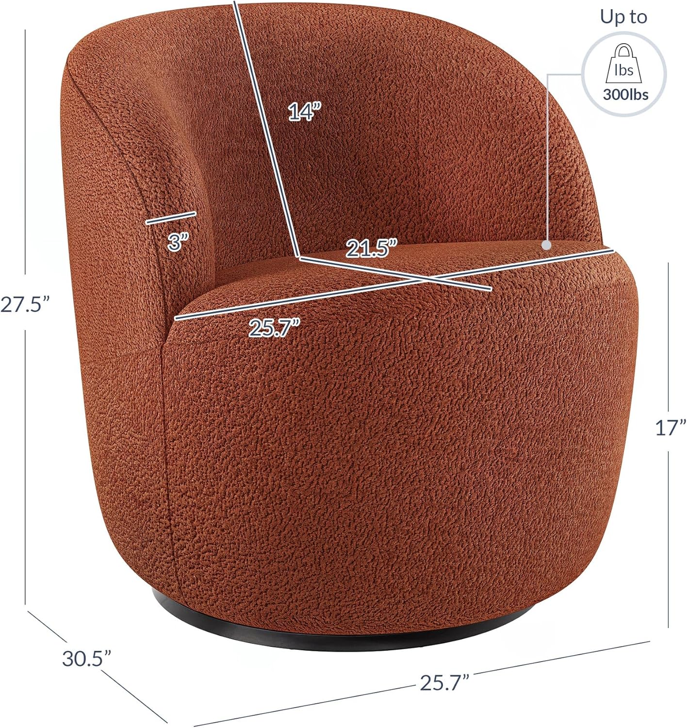 BELLEZE Modern Velvet Swivel Accent Chairs, 360 Upholstered Multi-Purpose Chairs, Comfortable Round Barrel Chairs for Living Room Bedroom - Slate (Set of 2) - 300 lbs Weight Capacity