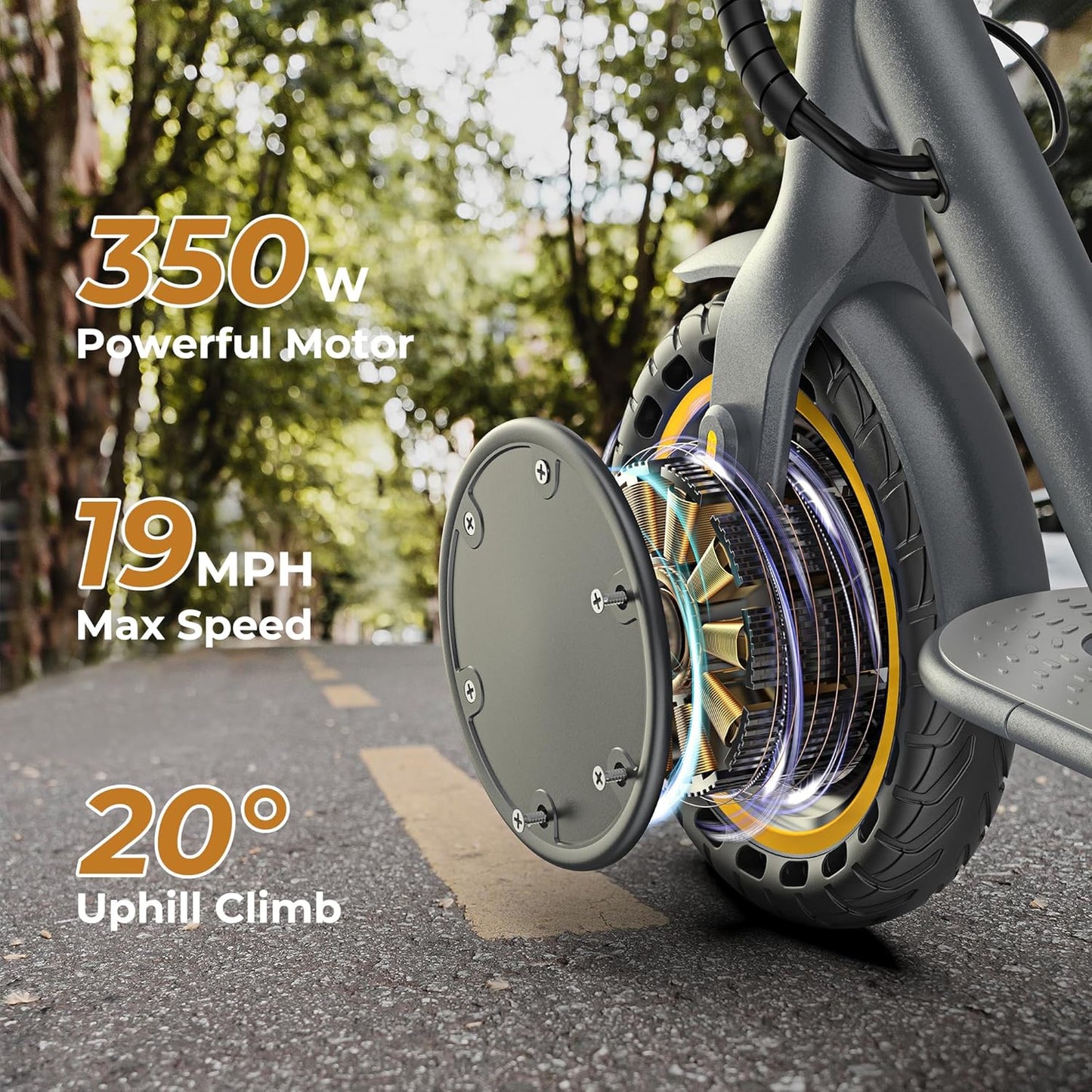 WERHY Electric Scooter, 8.5"/10" Tire, Powerful 350/500W Motor, Top Speed 19/22 MPH, 20-23Miles Max Range, Folding Escooter for Adults & Teens with Smart APP, Digital Display, Cruise Control