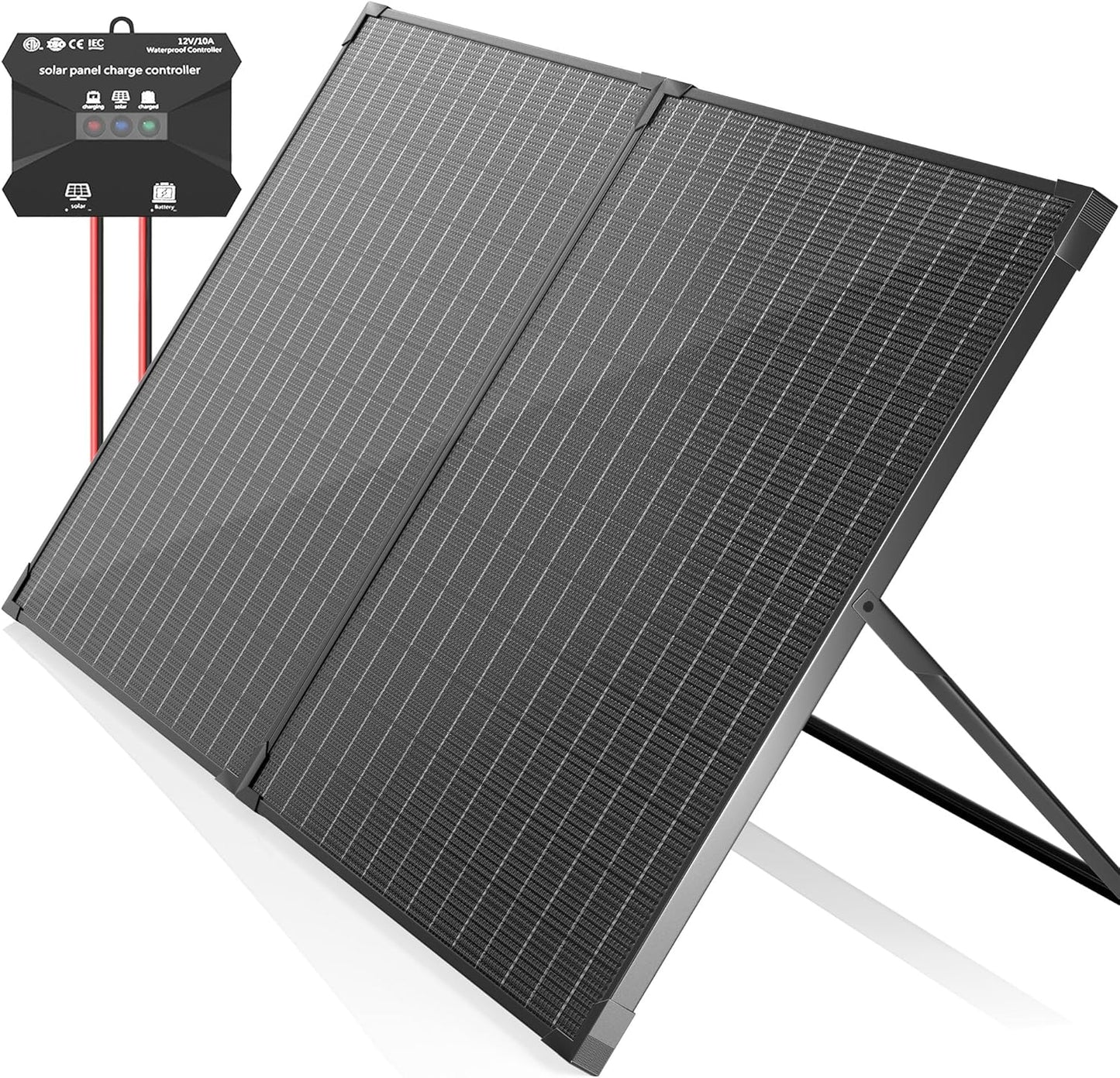 Solar Panel Kit 30W 12V, Solar Battery Trickle Charger Maintainer, Waterproof Solar Panel + Upgrade Charge Controller + Adjustable Mount Bracket for Boat RV Motorcycle Marine