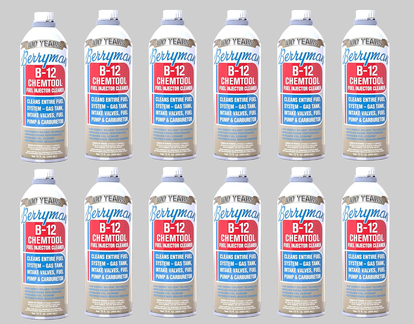 Berryman (0116-12PK) B-12 Chemtool Carburetor/Fuel Treatment and Injector Cleaner - 15 oz., (Pack of 12)
