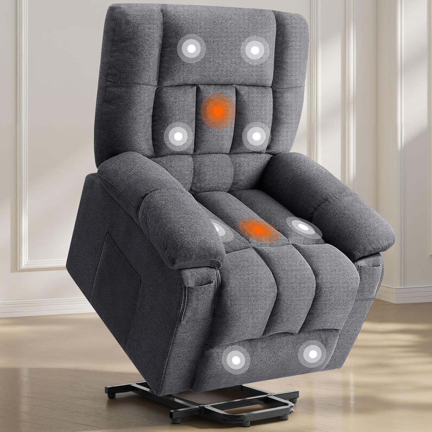 Sweetcrispy Massage Recliner Chair for Adults, Adjustable Home Theater Seating with Lumbar Support, Small Recliners for Small Spaces, Dark Grey