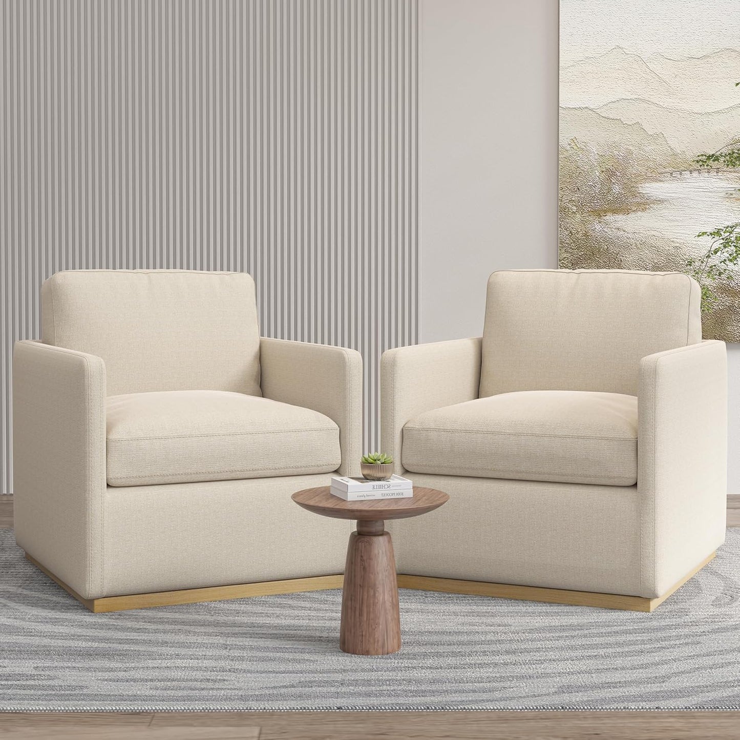 Swivel Barrel Chair, Premium Comfy Round Accent Chair for Living Room, Mid Century Modern Reading Chair for Adults, Armchair for Small Spaces, Bedroom Side Chairs for Home/Office/Leather Black