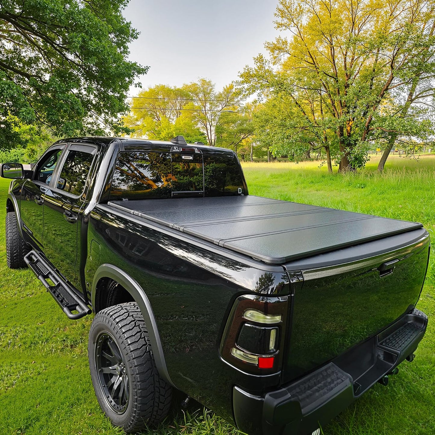 AUTOSAVER88 Hard Quad Fold Truck Bed Tonneau Cover Fit for Chevy Silverado/GMC Sierra 1500 New Body Style 2019-2025 with 5.8ft Bed Without Multi-Flex Tailgate