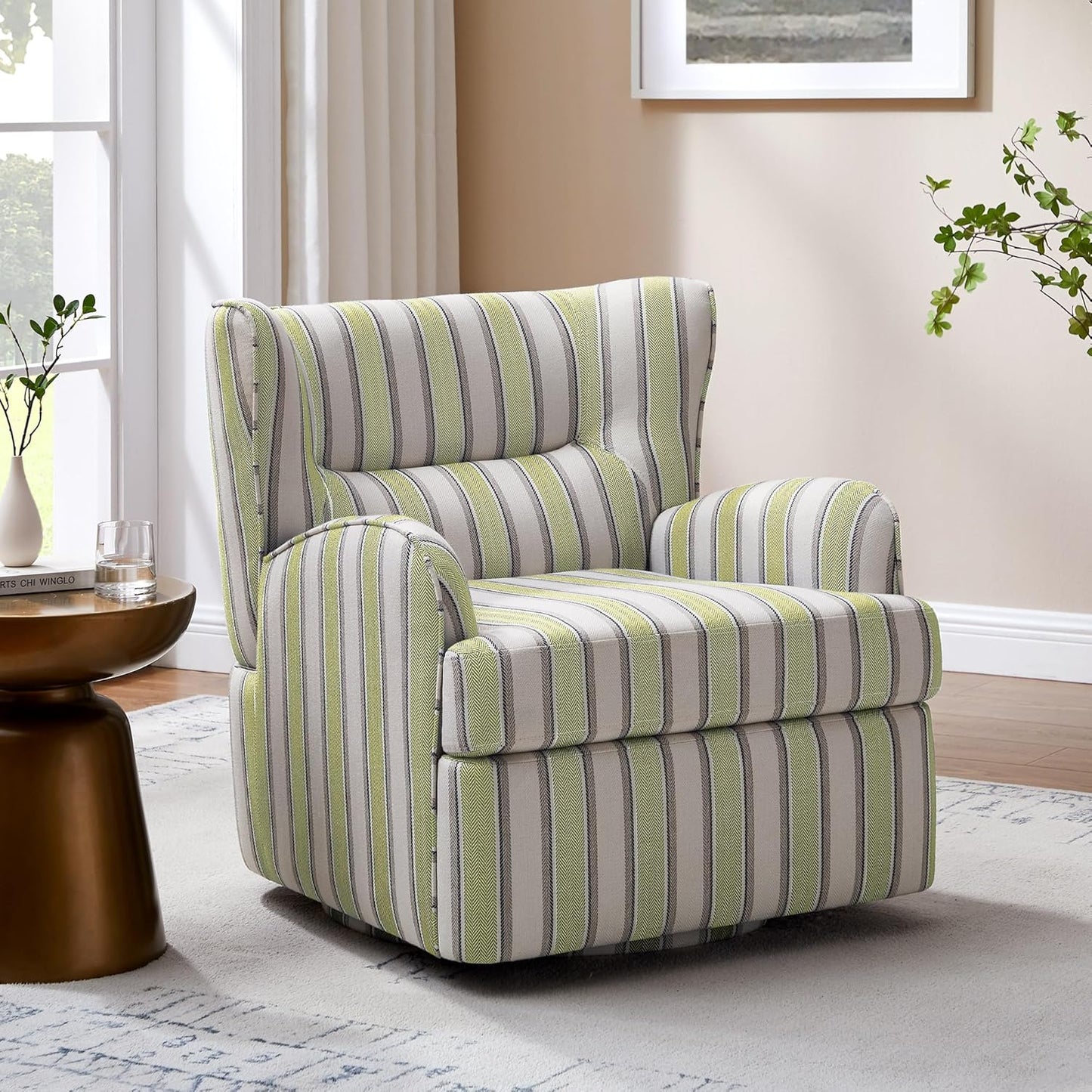 Swivel Accent Chair,Modern 31.50" Upholstered Armchair, Comfy Boucle Accent Chair for Living Room,Bedroom, Corner, Reading Nook (White Boucle)
